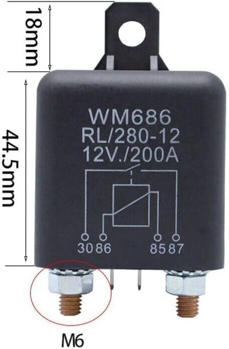 Battery Isolating Relay 12V/200A 4 Pin Split Charge Relay Switch for Car Rental Caravan Electric Motorcycle Car Relay Heavy Vehicle Truck image number 4