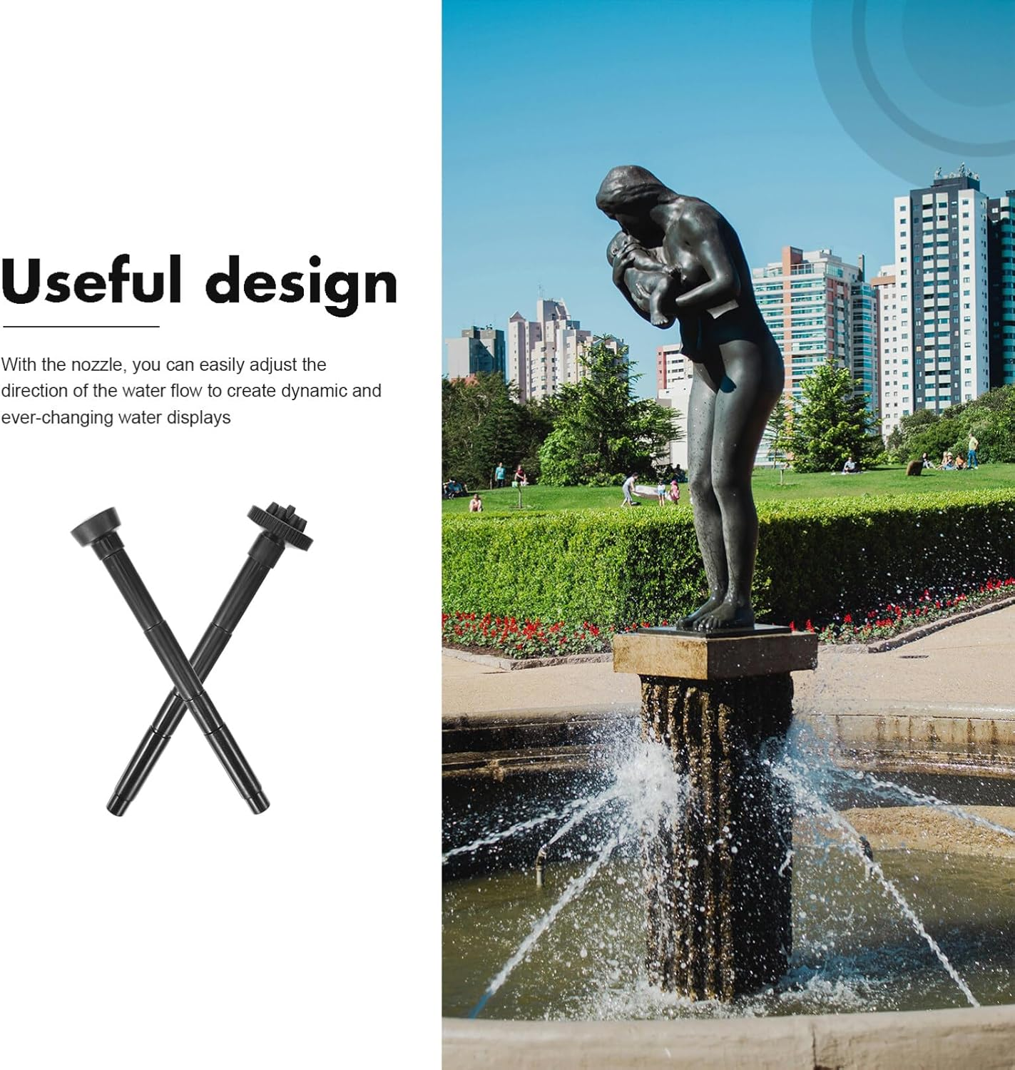 SUPVOX 1 Set Plastic Garden Waterfall Fountain Nozzle Head Set, Water Fountain Nozzle Small Pool Sprayer Small Pool Sprayer for Garden Ponds Tabletop Fish Ponds S image number 4