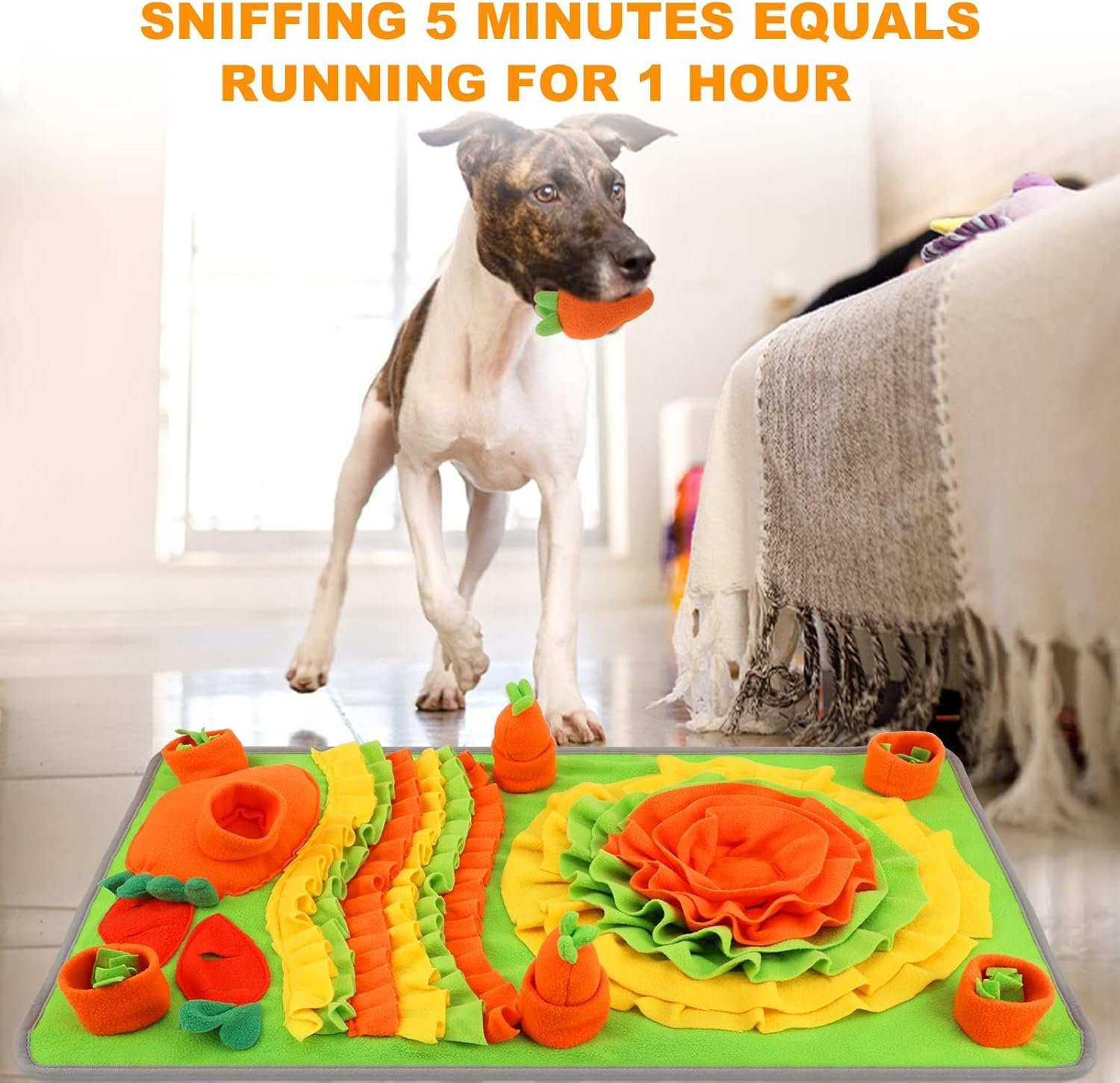 Snuffle Mat for Dogs, 29.5''X 17.7''Large Size Dog Nose Training Sniffing Pad Cat Doggies Interactive Feeding Mat, Encourage Natural Foraging Skills/Stress Relief for Large Small Medium Breed
