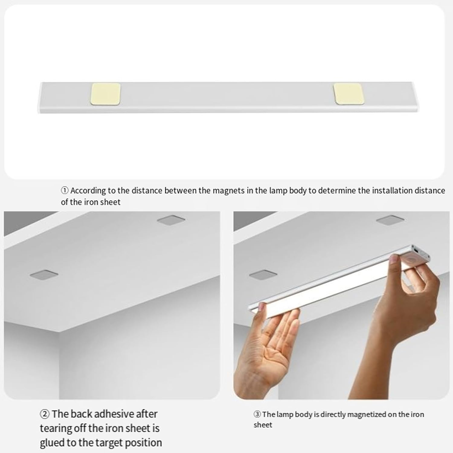 Tiverio Home Motion Sensor Lights, 3 Color Modes, Auto On/Off, Magnetic Mount, New Upgraded Version Smart Motion Sensor LED 3.0, Stair Bedroom Closet (White,3.9 In) image number 2
