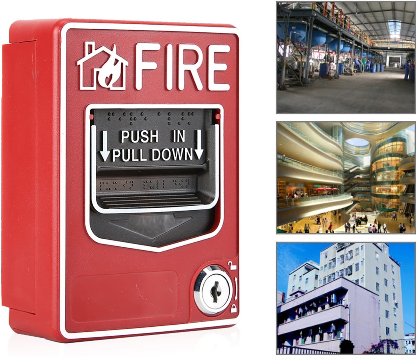 Manual Fire Pull Station, 9-28VDC Manual Call Point No Condensation Safety Multiple for Remind People to Escape the Fire image number 2
