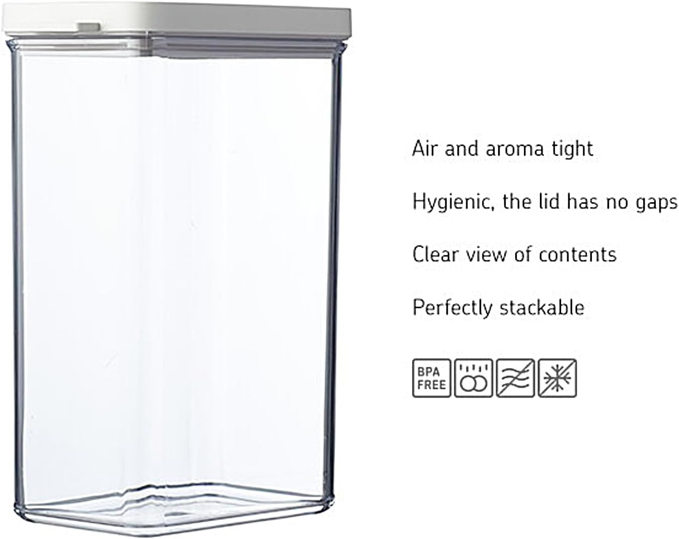 Mepal - Omnia Storage Box - Storage Jar with Lid for Dry Food - Kitchen Storage & Organisation - Fresh Box Stackable & Airtight - Dishwasher Safe - 2000 Ml - Nordic Sage image number 1