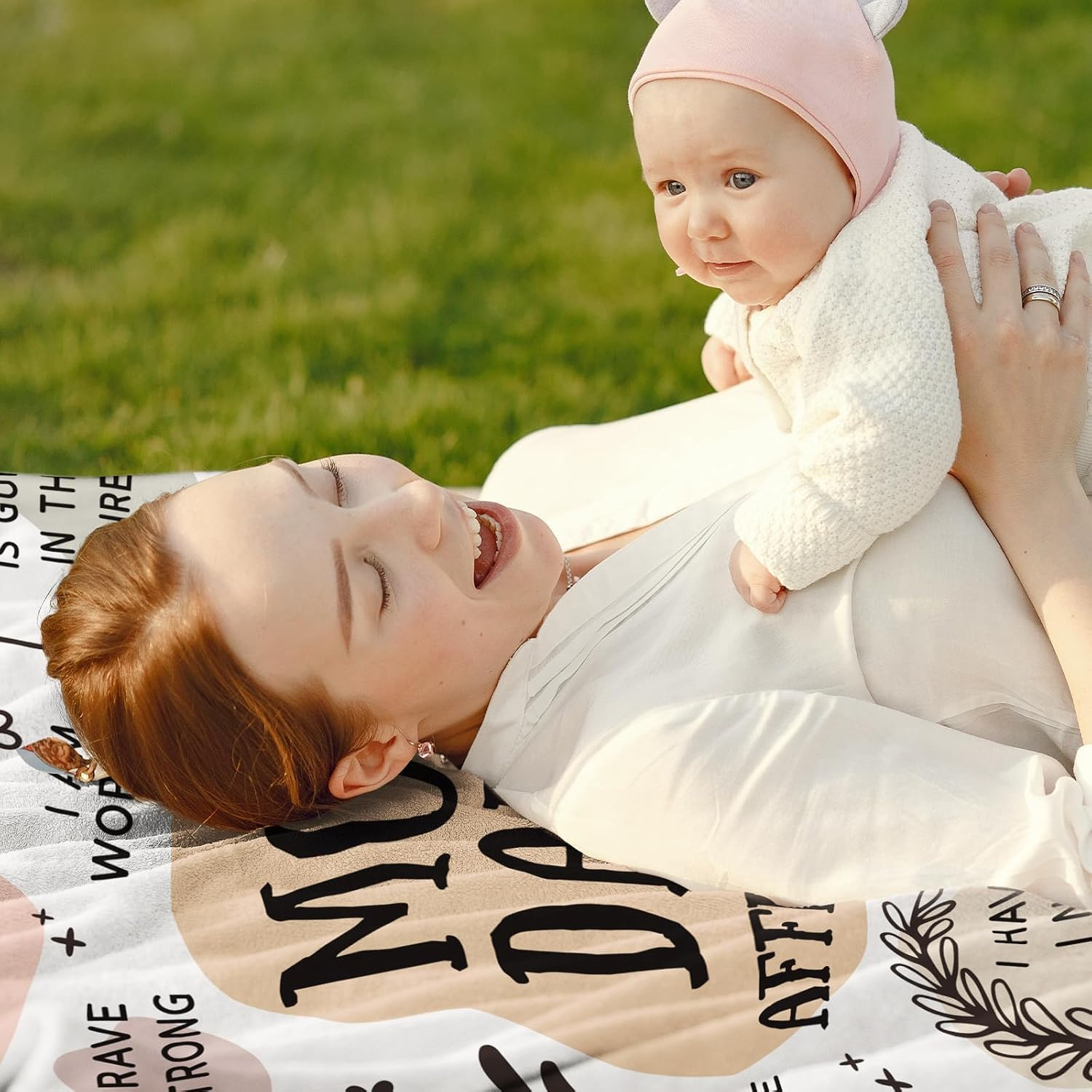 New Mom Gifts for Women - Mom Blanket with Daily Affirmations Messages- New Mom, New Mom Care Package after Baby, Gifts for Mom, Girl Mom, Boy Mom(50"X60") image number 4