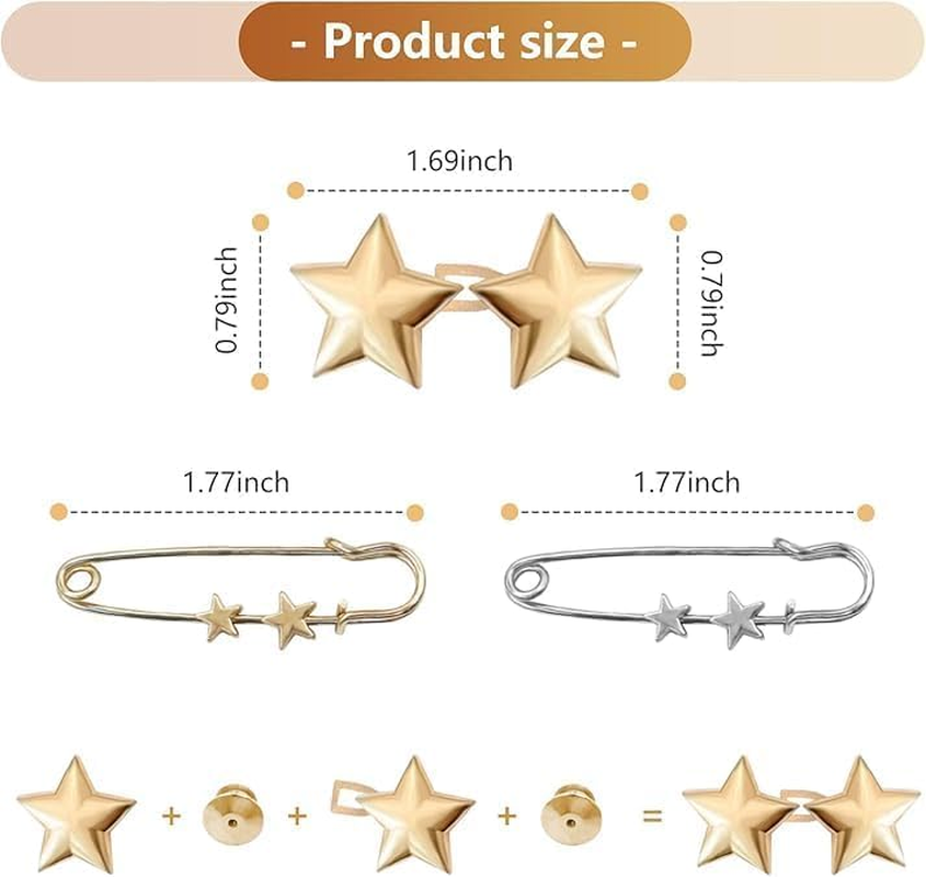 WANXINPT Instant Fix Waist Cincher Clip for Women - 12PCS Reusable Metal Jean Buttons | No-Sew Adjustable Pant Waist Tightener & Clothing Cinch Clip | Gold Buttons for Loose Jeans, Dresses, Skirts image number 2