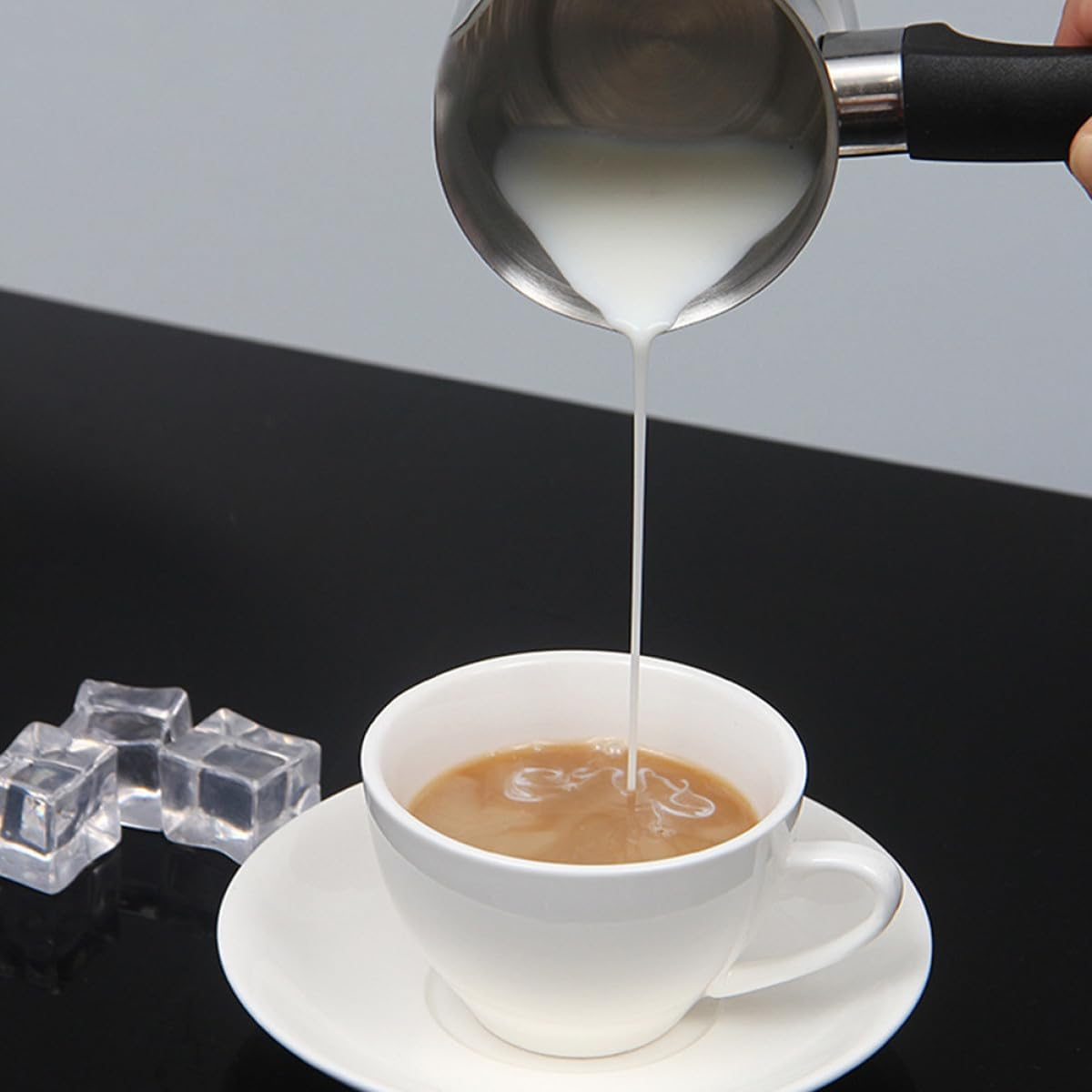 MUSISALY 250Ml Stainless Steel Milk Frothing Pitcher Milk Frothing Jug for Latte Art Cappuccino Pot Coffee Steaming Cup Suitable for Espresso Machines image number 5