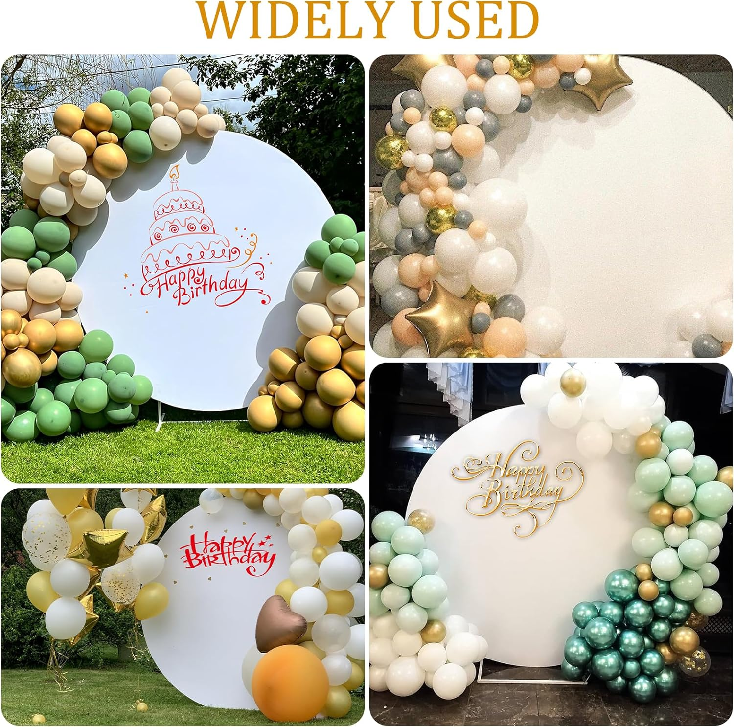 6.6Ft/7.2Ft round Arch Cover Elastic Adjustable Circle Arch Backdrop Cover Solid Color round Background Cover for Party D&eacute;cor Stand Not Include (White 7.2Ft) - White 6.5Ft image number 5