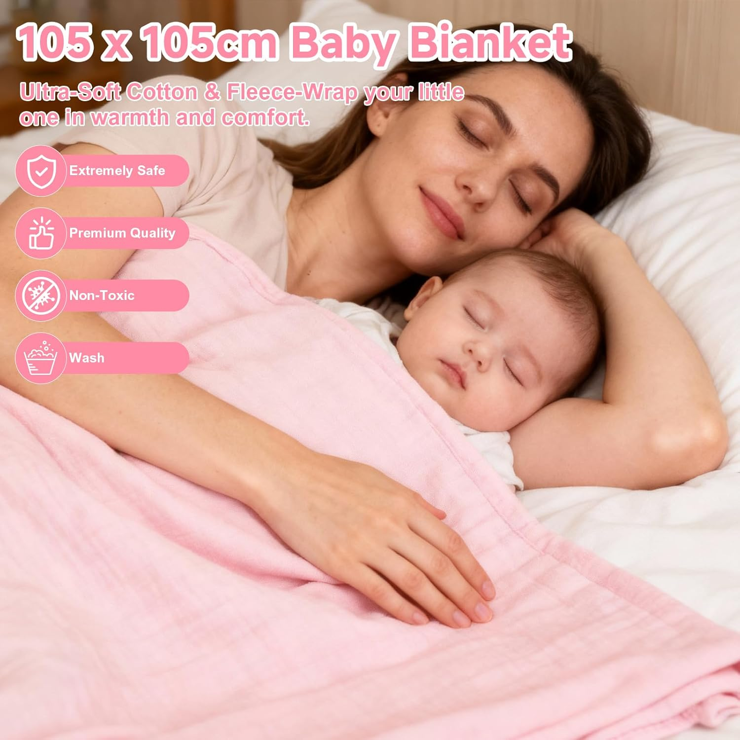 Baby Boy Gifts Basket for Newborn, 16Pcs Baby Shower Gifts Including Pink Clothes, Blanket, Bibs, Socks, Keepsake Card, Unique Baby Shower & Newborn Gift Idea image number 2