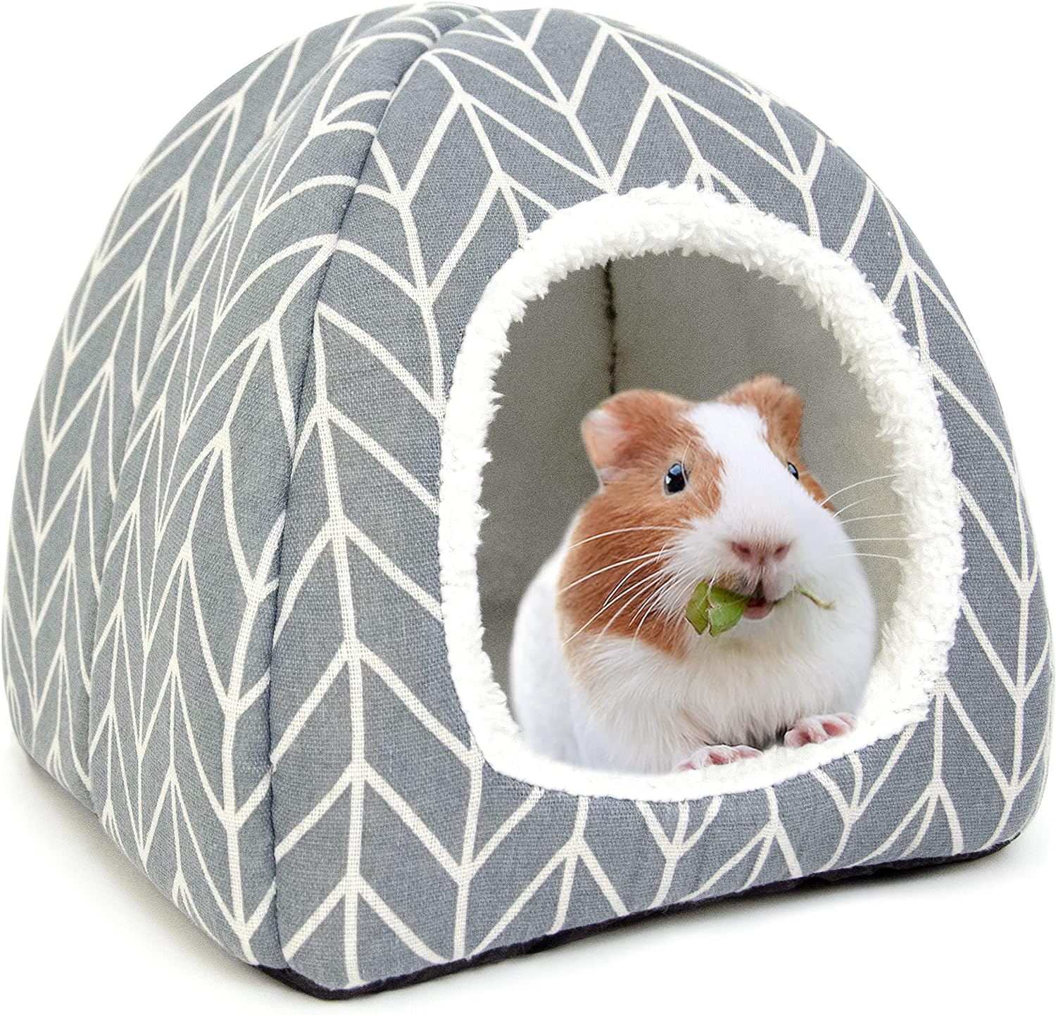 Tierecare Guinea Pig Hideout Bed Dwarf Rabbit House Cave Accessories Cozy Hide-Out for Little Bunny Hedgehog Ferret Chinchilla&Other Small Animals (Grey) image number 4