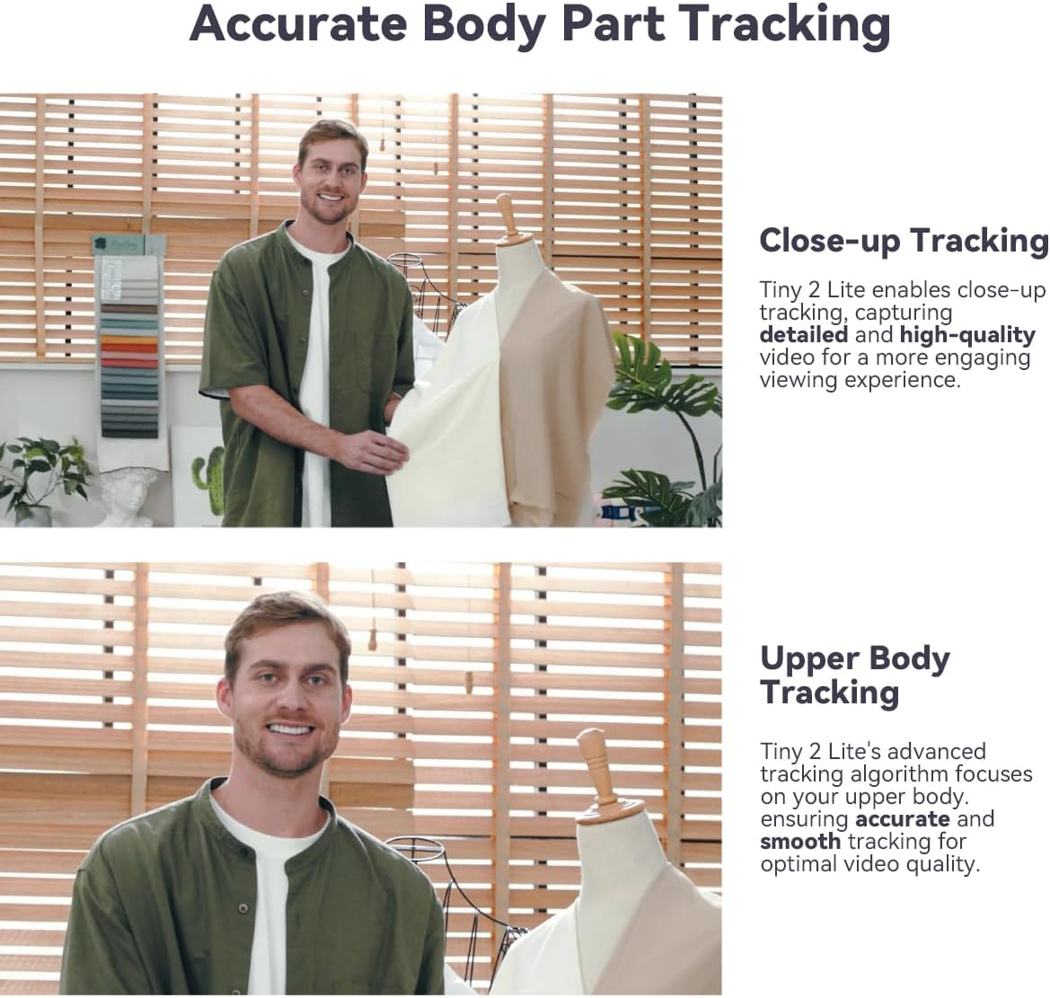 OBSBOT Tiny 2 Lite Ai-Powered 4K PTZ Webcam Stunning UHD 4K Resolution 1/2&rdquo; CMOS Sensor 4X Digital Zoom AI Auto Tracking with Auto Zoom Gesture Control 2.0 image number 5