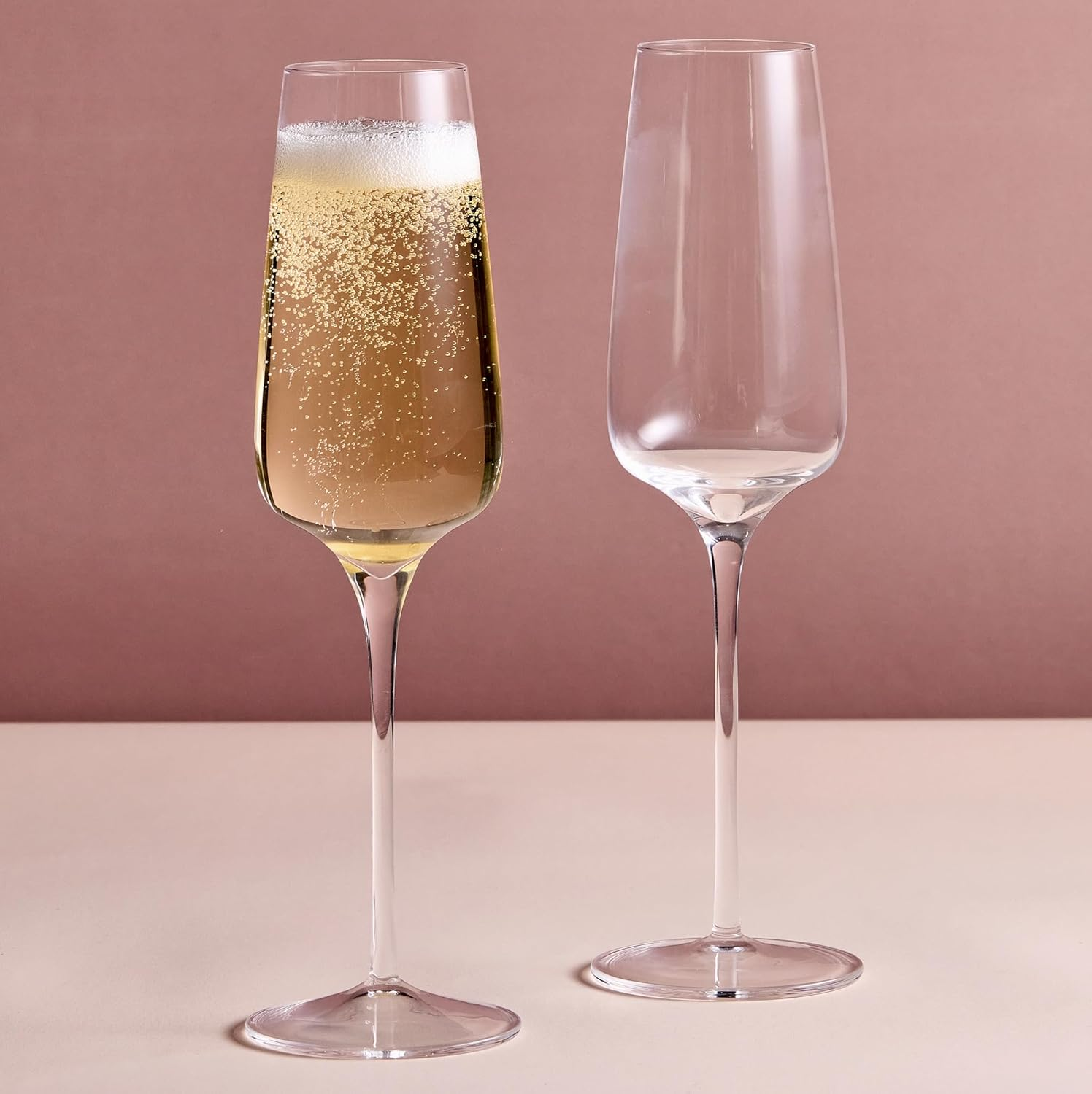 Anton Studio Designs Juno Handcrafted Contemporary Champagne Flutes, 250 Ml, Clear, Set of 2, Perfect for Weddings image number 5
