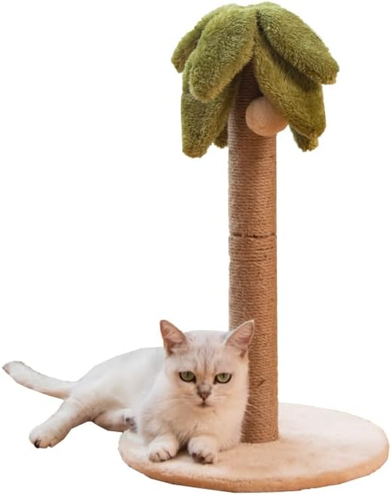 TITIROBA Nail Sharpener Nail Sharpener Pole for Cats, Palm Trees, Cute, Indoor with Pom Poms, Stress Relief, Stylish, Space Saving, Vertical Type, Height 21.3 Inches (54 Cm) image number 2
