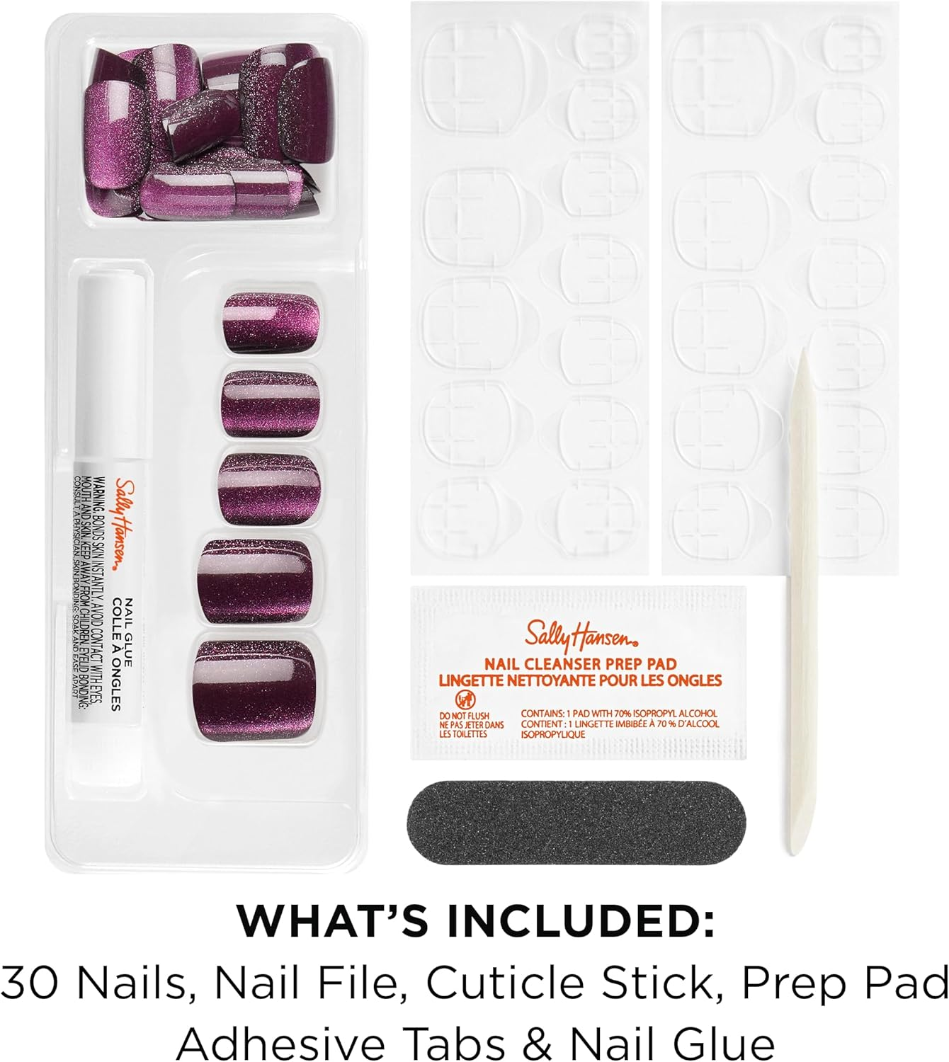Sally Hansen Salon Effects&reg; Perfect Press On, Don'T Be Jewel​, Press on Nails, Square Shaped, Non-Damaging Adhesive Tabs, File, and Alcohol Pad Included image number 5