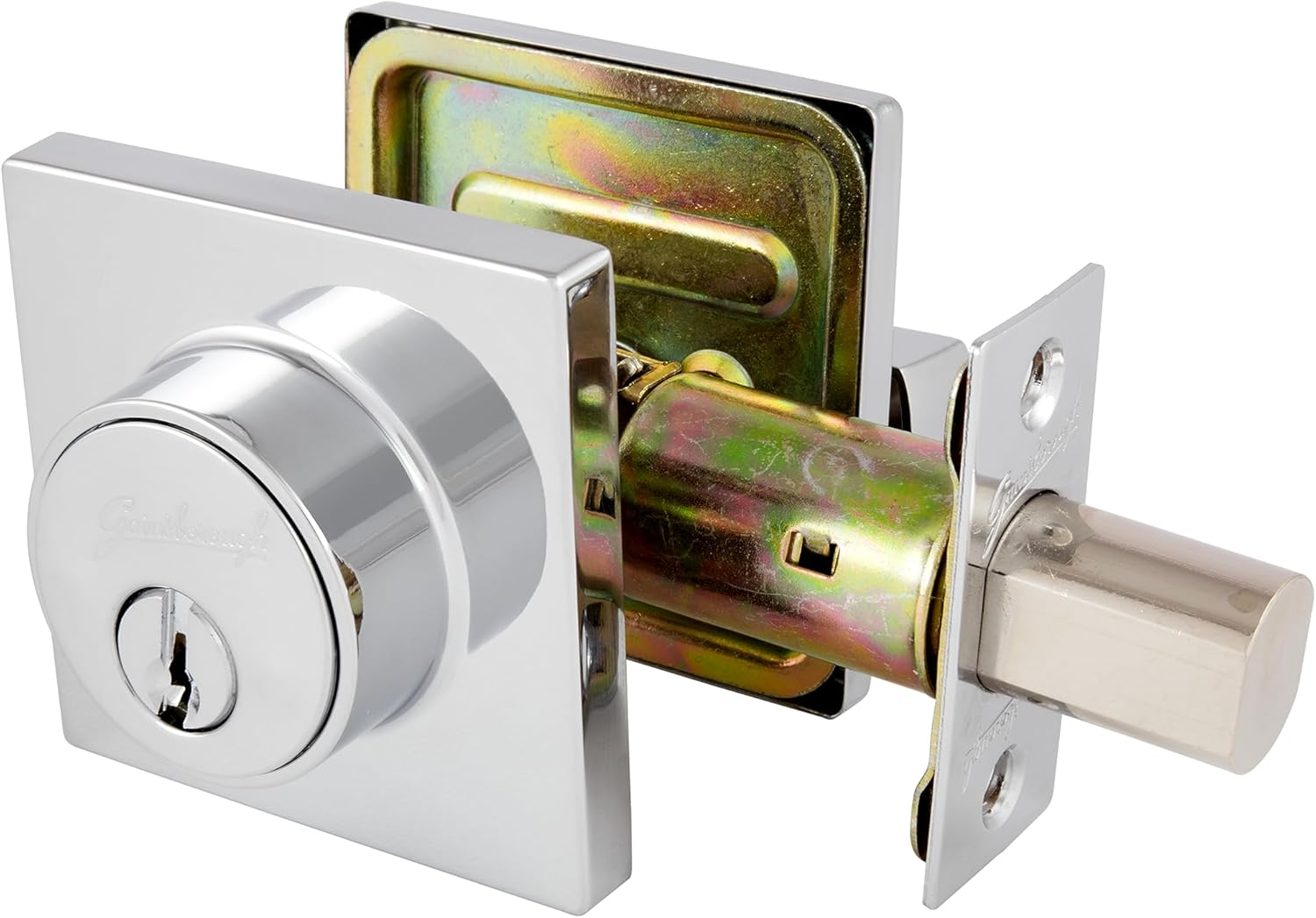 Gainsborough Tradepro Dani Square Single Cylinder Deadbolt Lock, Bright Chrome image number 2