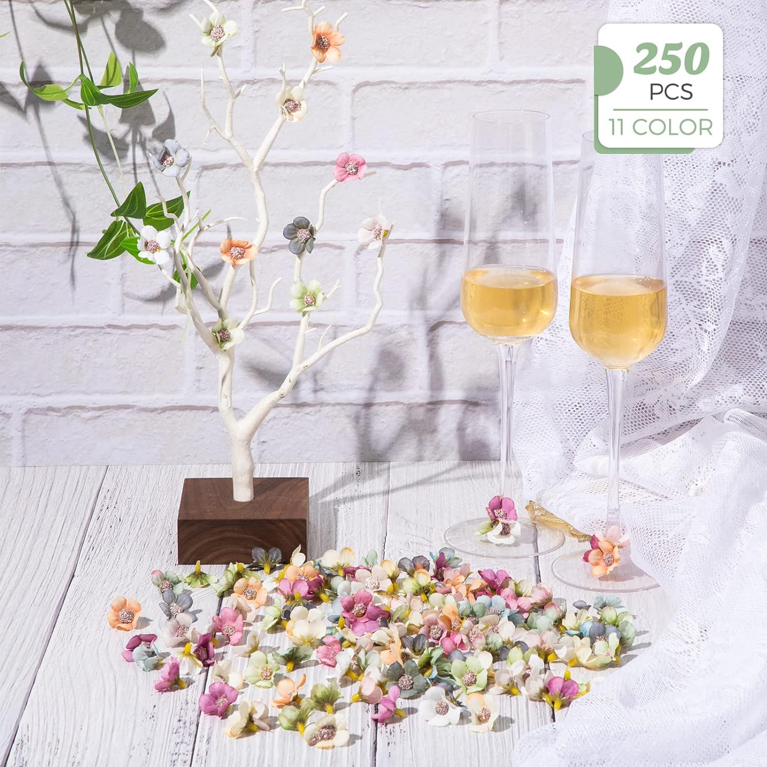 Juexica Mini Flowers for Crafts Small Silk Flowers Artificial Daisy Fake Small Flower Heads Bulk for Crafts Wedding Hair Cap Home Crown Garland Accessory Decor, 11 Colors(250 Pieces) image number 3