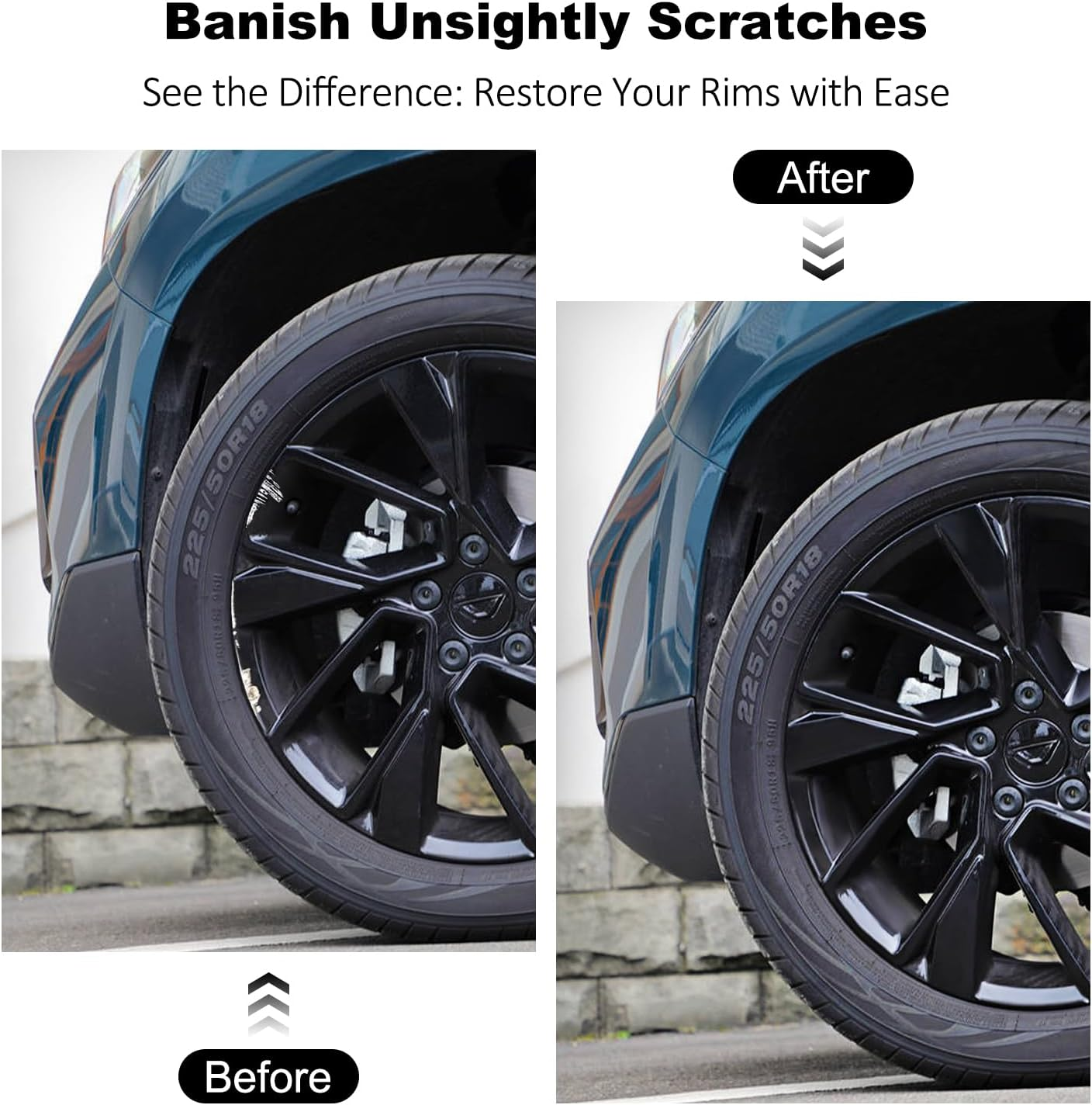 Ouzorp Car Wheel Scratch Fix Rim Touch up Paint Rim Scratch Repair Pen Quick and Easy Wheel（Black） image number 2