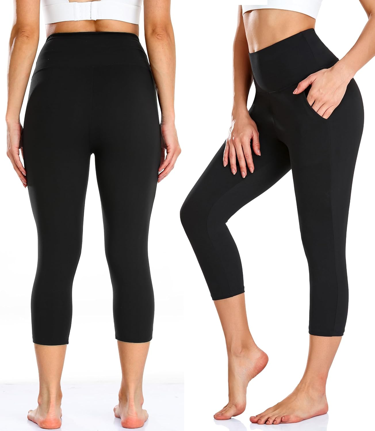 FULLSOFT 3 Pack Capri Leggings for Women image number 2