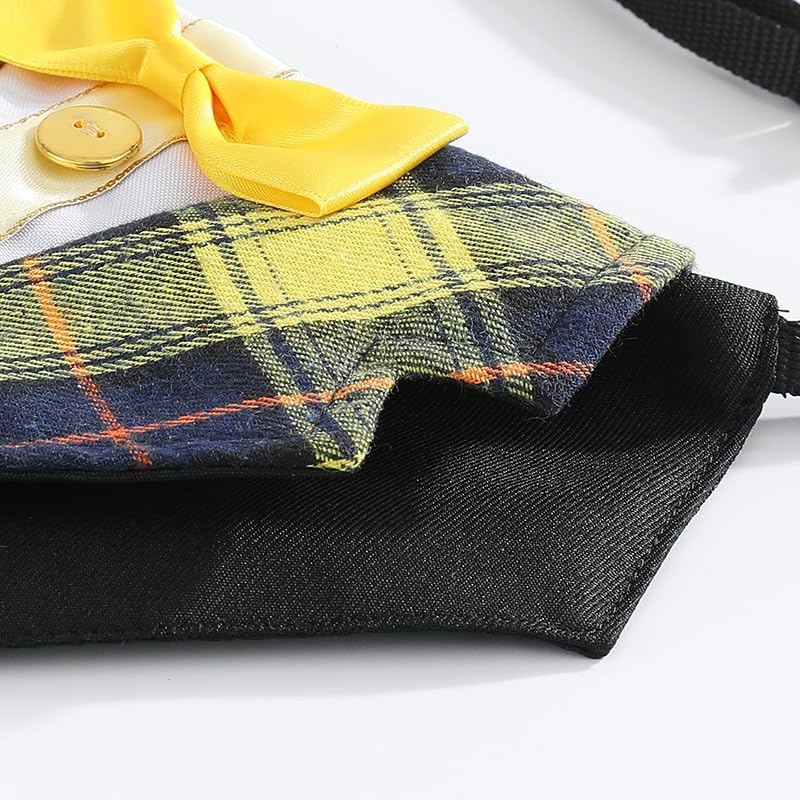 Dog Tuxedo Formal Cat Wedding Bandana Dog Collar with Bow Tie Cat Birthday Costume Valentines Outfit Pet (Black, L) image number 1