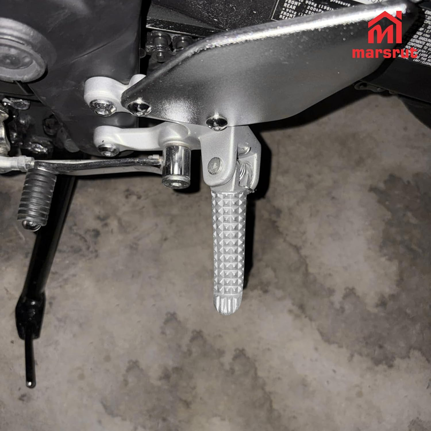 1 Pair Rear Foot Pegs Compatible with Yamaha YZF R3 R25 MT25 MT03 MT-03 2014-2023, Motorcycle Footrest Pedal Bracket Peg Rest, Aluminum Passenger Footpeg Set, Posapies Para Moto (10Pcs, Color: Silver) image number 6