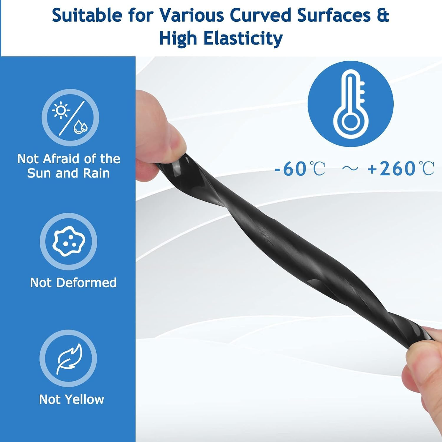 Car Side Door Edge Guards Protector, 10 PCS Anti-Collision Sticker for Auto Door Bumper Edge, Electrostatic Eliminating Strip with Airbag, Universal for All Vehicles (K24-079A-Black) image number 3