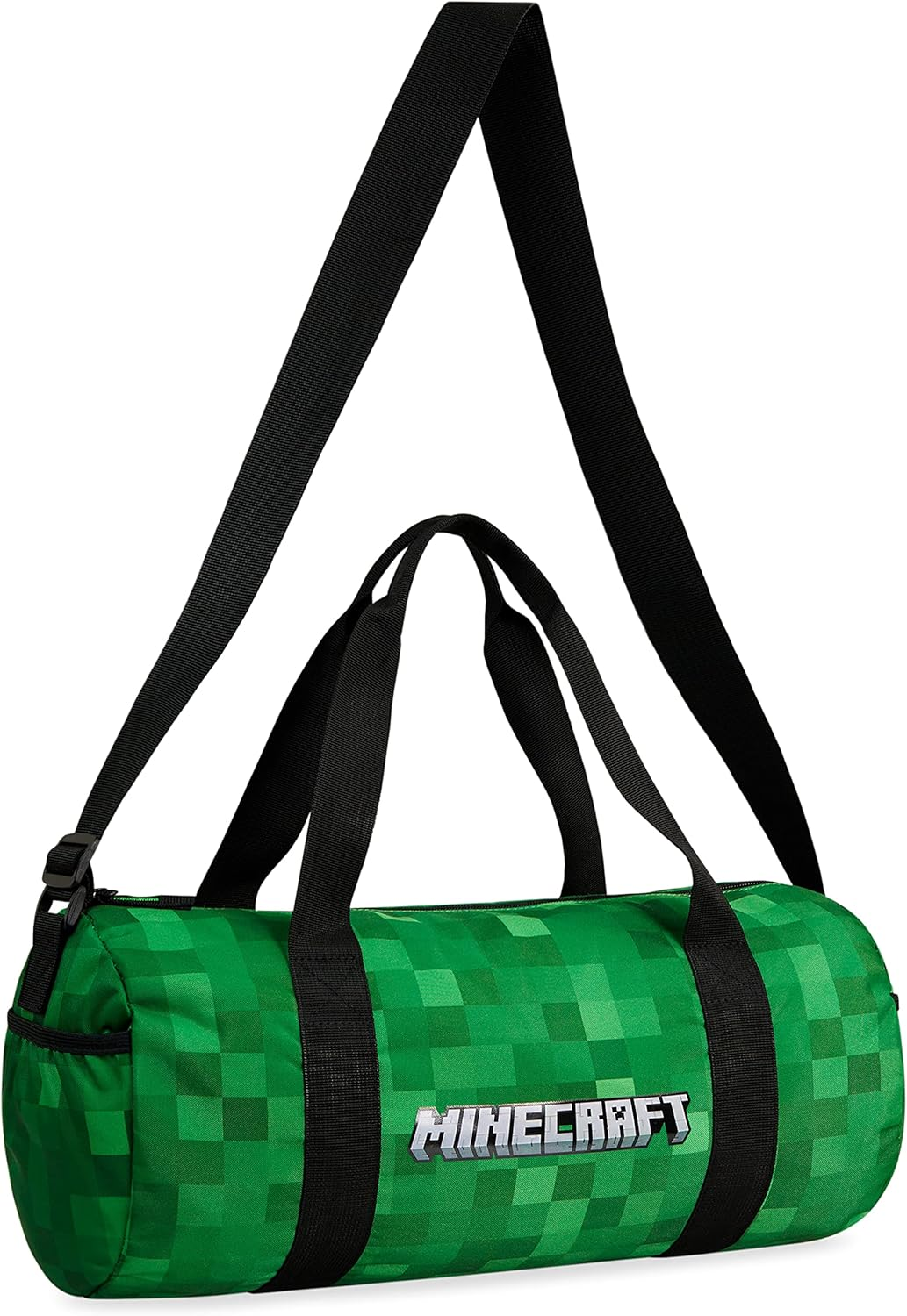 Minecraft Gym Bag for Kids Teens Travel Overnight Sports Duffle Bag Adjustable Strap Kit Bag Large Holdall Gamer Hand Luggage Bag, Green, 41X19X18Cm, Duffle Bag image number 4