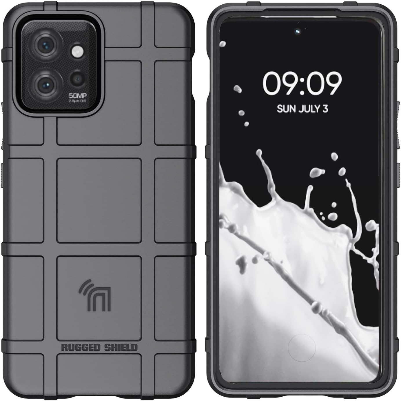 Nakedcellphone Case for Motorola Thinkphone (2023), Special Ops Tactical Armor Rugged Shield Protective Cover [Anti-Fingerprint, Matte Grip Texture] - Black - Carbon Fiber image number 6