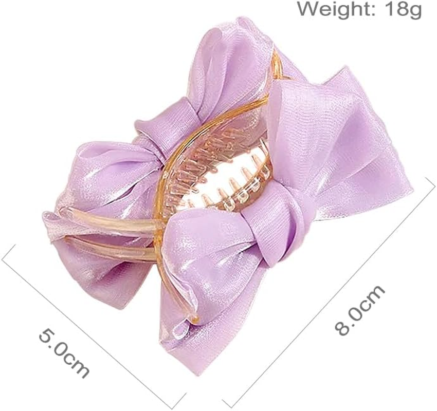 Hair Claw Clips Fashionable and Elegant Summer Mesh Bbow Ponytail Clip Grab Clip Headdress Hair Accessories image number 3