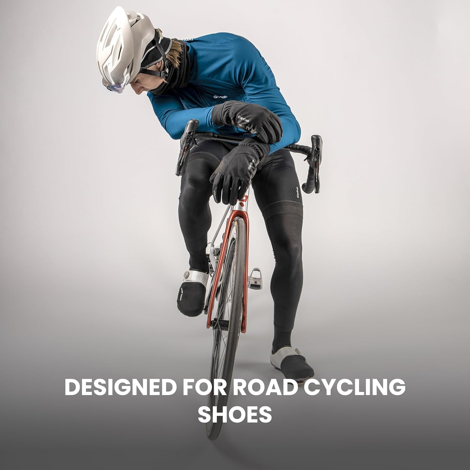 Gripgrab Windproof Road Bike Toe Covers Cycling Overshoes Thermal Insulating Midseason Toewarmers Shoecaps Black Hi-Vis image number 1