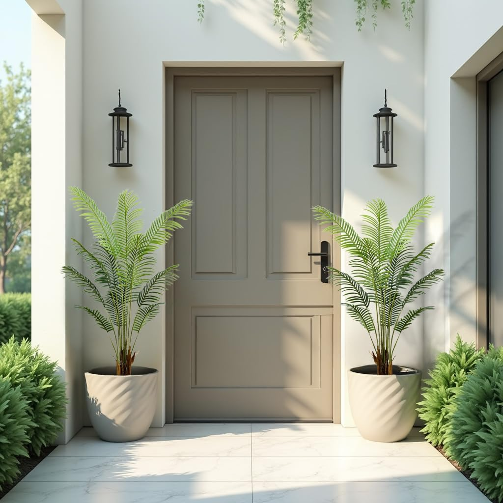 YUZU-SZ Large Artificial Areca Palm Tree 160Cm,Tall Realistic Fake Plant with 12 Leaves, Indoor Faux Tree for Home & Office Decor, Potted Tropical Greenery image number 6