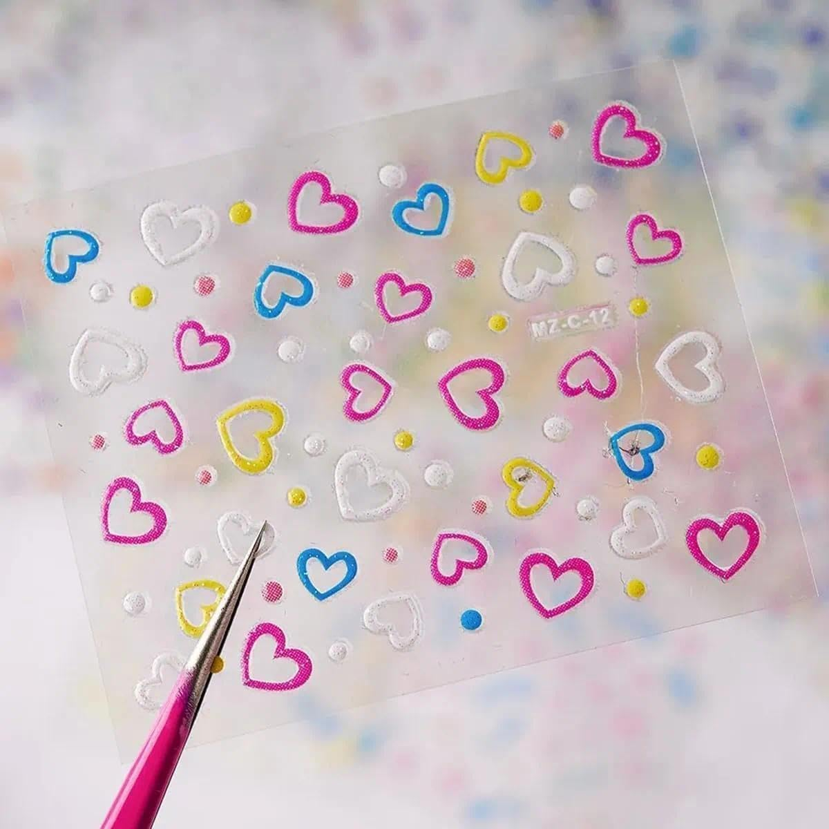 Flower Nail Art Stickers,3D Self-Adhesive Flowers Nail Art Supplies Charms for Nailsart Manicure Tips Decoration 60 Sheets by Weidllys image number 6