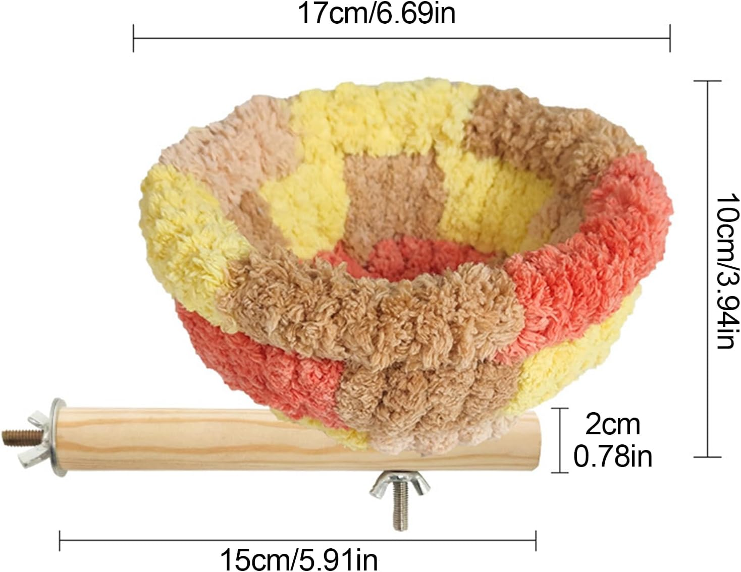 Bird Nest for Cage, Flannel Parakeet Bird Nest Perch, Warm Bed Nesting Cockatiel Cage Accessories, Pet Supplies for Macaw Cockatoo Parrot Canary Finch Lovebird African Grey image number 2
