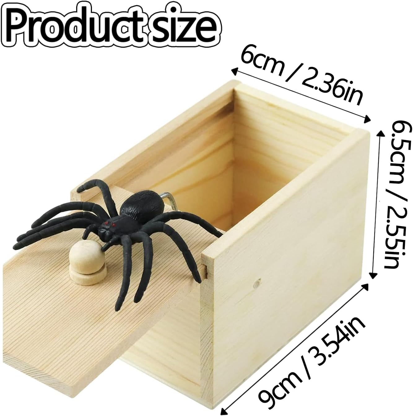 WADY Rubber Spider Trick Box, Fun Spider Money Surprise Box, Spider Prank Box, Spider Box Prank, Handmade Wooden Trick Surprise Box Spider Hidden in One Box Trick Toys