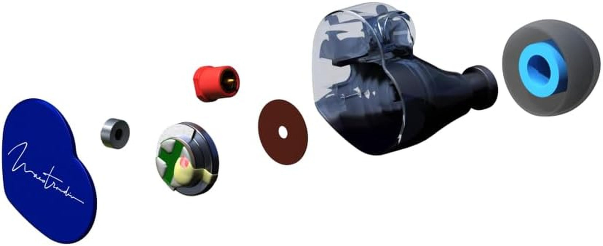 Maestraudio MA910SR Maestro Blue [0.4 Inch (10 Mm) Graphene-Coated Dynamic Driver Earbuds with Passive Ceramic Coated Tweeter, RST & HDSS, Made in Japan, Aluminum Faceplate, Pentaconn Ear Cable