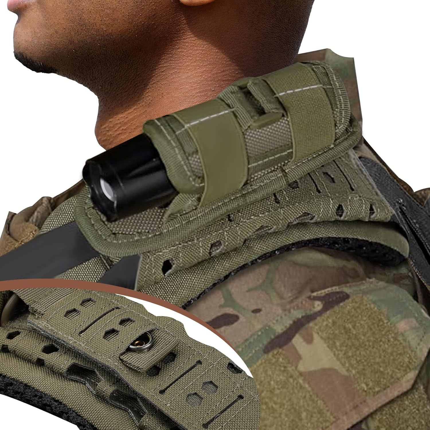 Sekonow 2 Pack Shoulder Strap Pad for Tactical Vest, Breathable Backpack Strap Pads Bag Strap Soft Mesh Cushion Pads for Plate Carrier, Chest Rig, Sling Bag, Duffle Bag image number 1