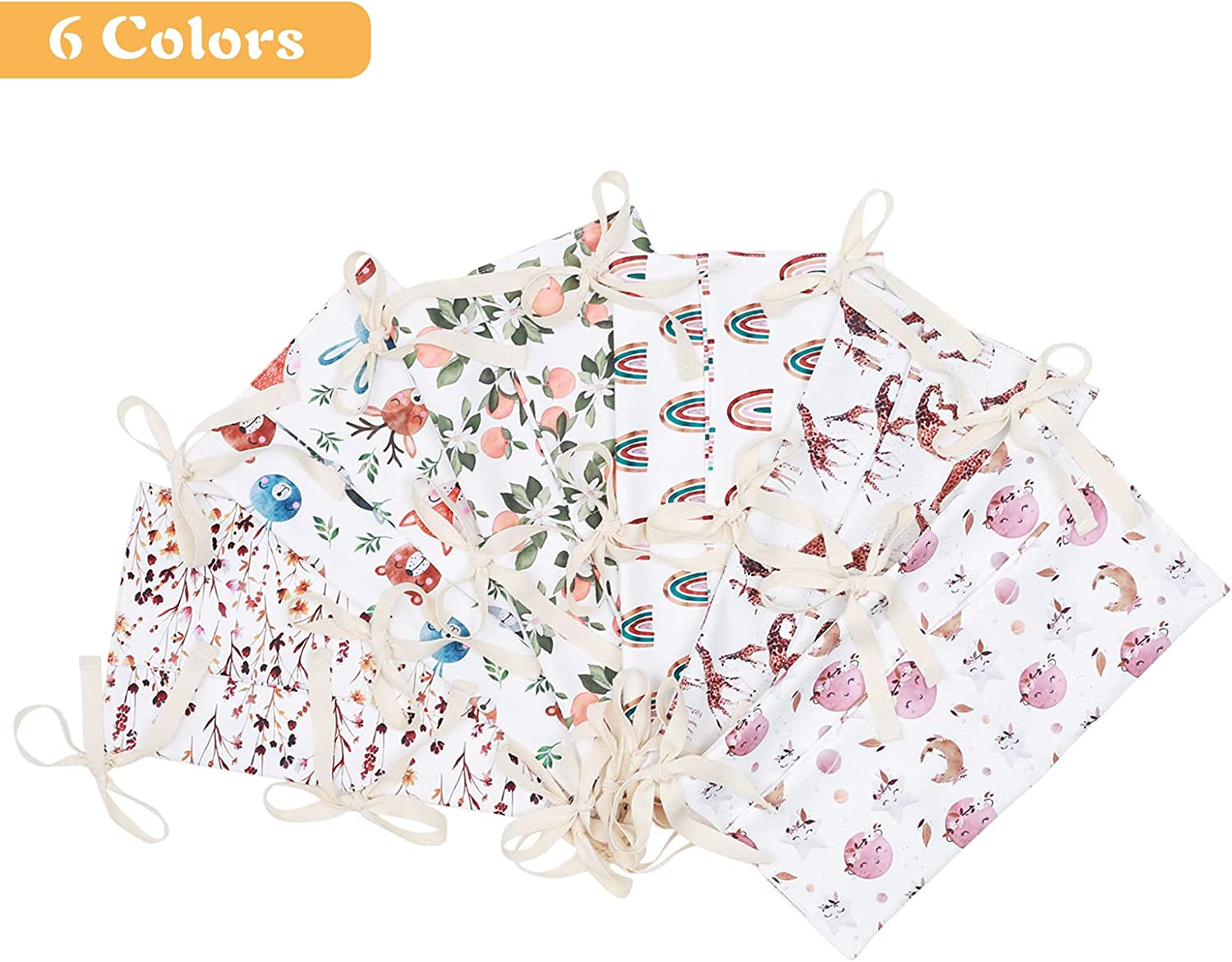 Winmany Baby Crib Organizer Cot Caddy Bed Storage Bag 2 Pockets Bedside Hanging Diaper Nursery Organizer for Diapers Toys Clothing (Giraffe)