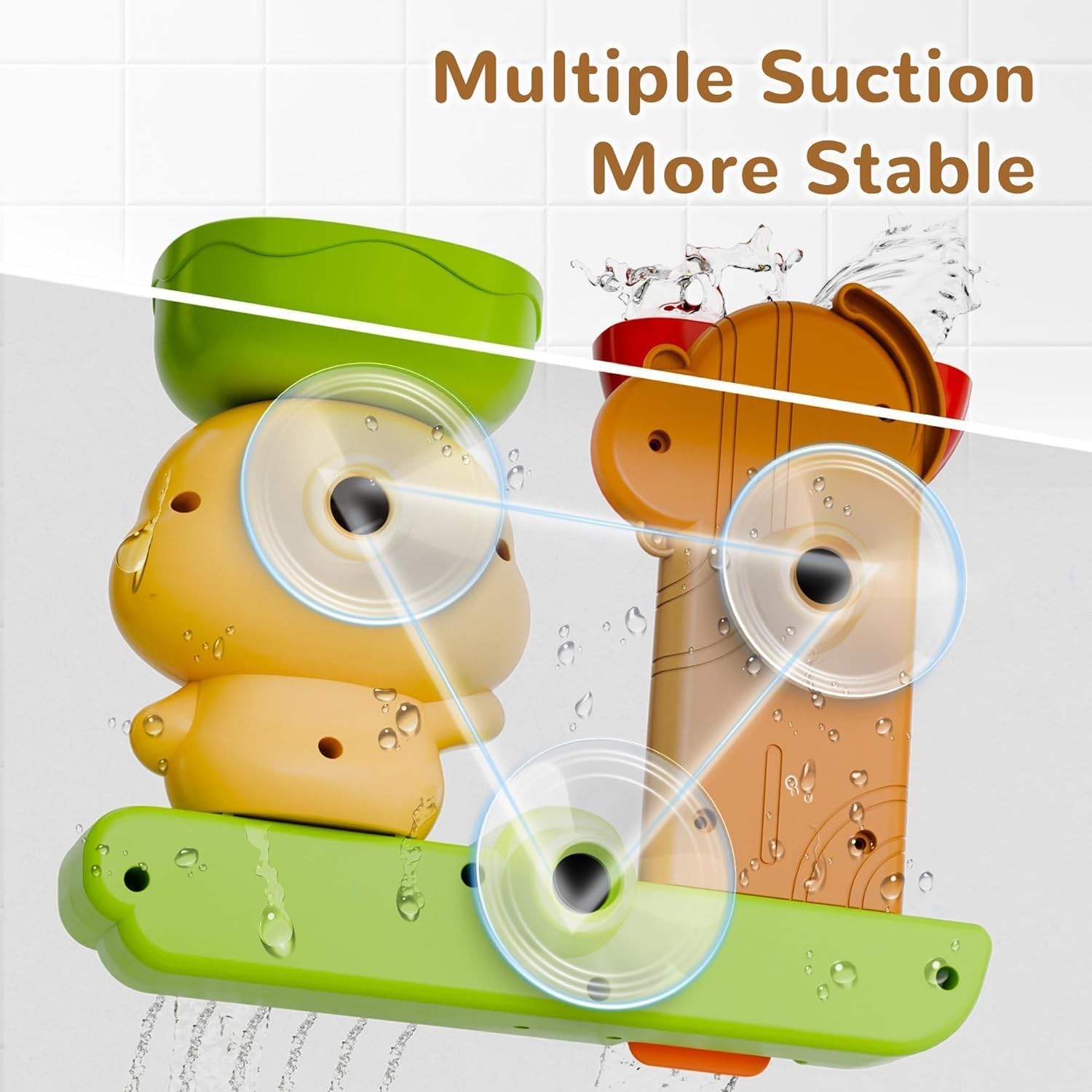 Bath Time Splash Set with Strong Suction Cups - Interactive Duck & Lion Design for Family Fun in Tub & Shower - Perfect for Relaxing Bath Entertainment image number 1