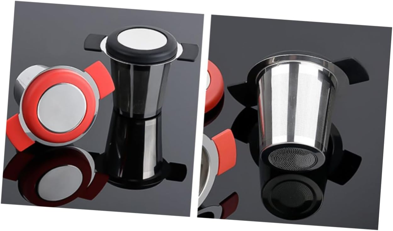 UTHCLO Practical Tea Infuser Filter Loose Leaf Tea Infuser Coffee Filters Infuser for Loose Strainer Trap Mug Filters Espresso Ground Coffee Stainless Steel Leaker Red image number 6