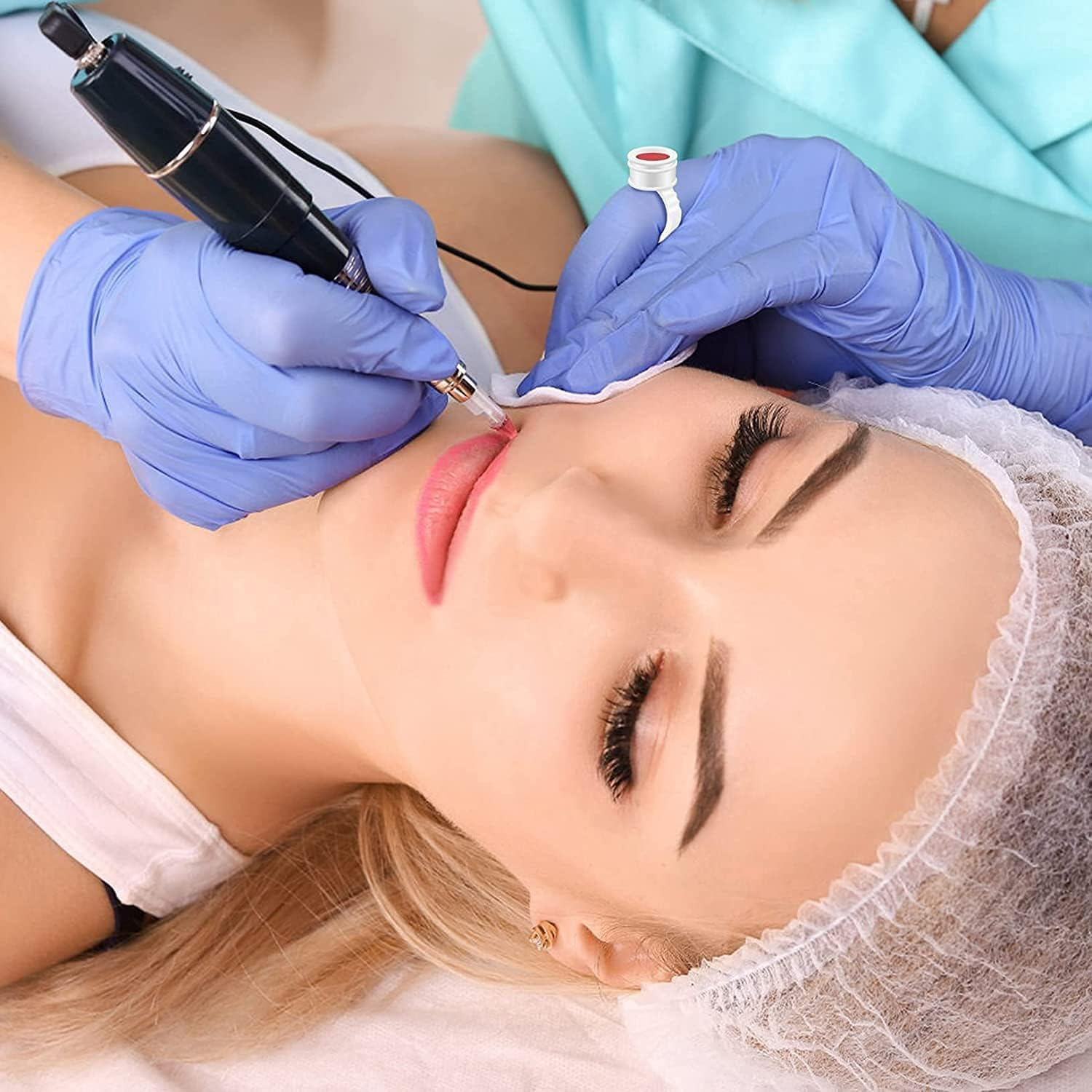 Pigment Rings - WANXINPT 100PCS Lash Glue Rings for Eyelash Extensions - Professional Disposable Glue Holder with Anti-Spill Design | Tattoo Ink & Nail Art Ring Palette (White) image number 3