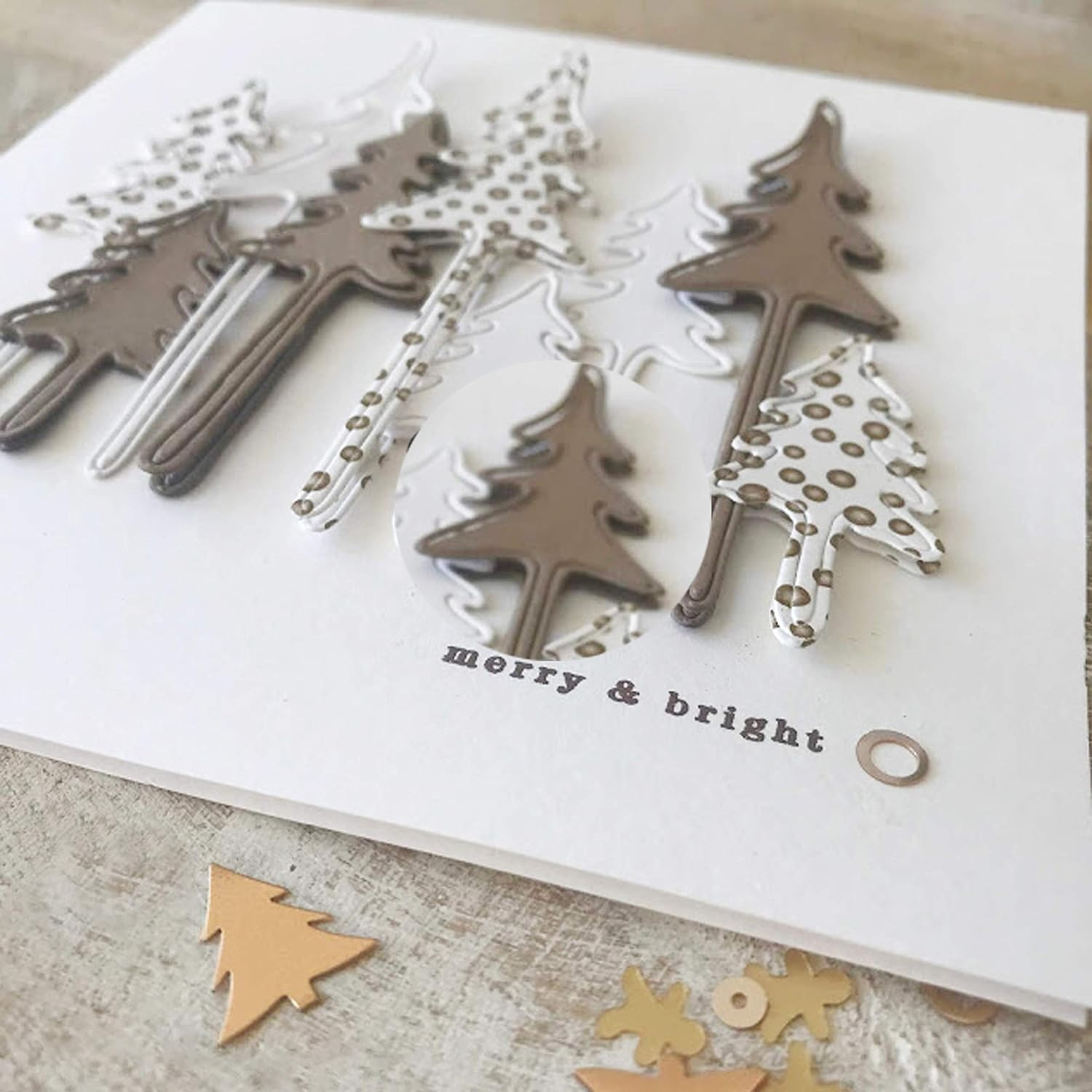 3Pcs Tree Metal Die Cuts,Christmas Tree Cedar Deer Cutting Dies Cut Stencils for DIY Scrapbooking Album Decorative Embossing Paper Dies for Card Making image number 1