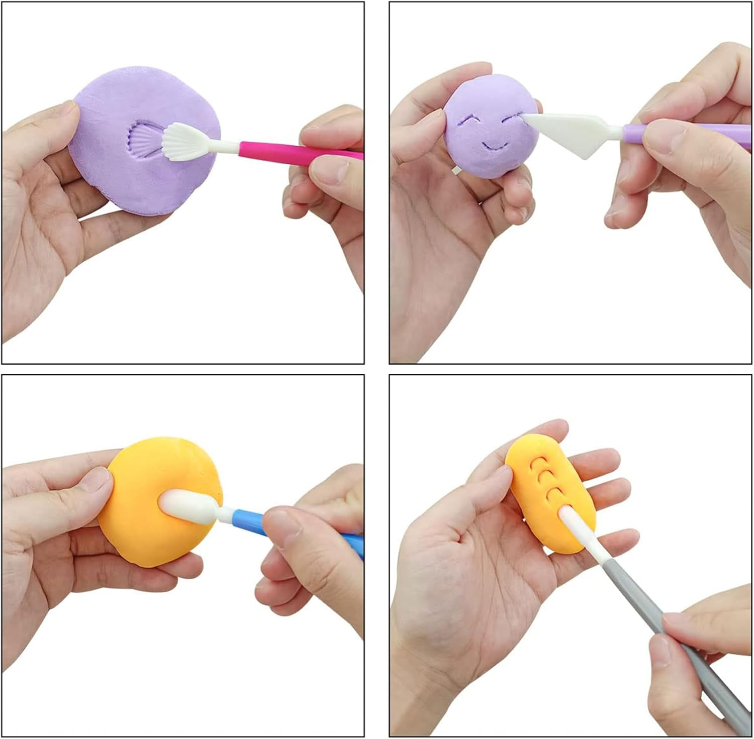 KOZTOL 8Pcs Clay Tools Kit, Polymer Clay Dotting Tools, Clay Sculpting Tools, Double-Sided Plastic Modeling Kit for Polymer Clay, DIY Pottery, Fondant & Art & Craft Supplies