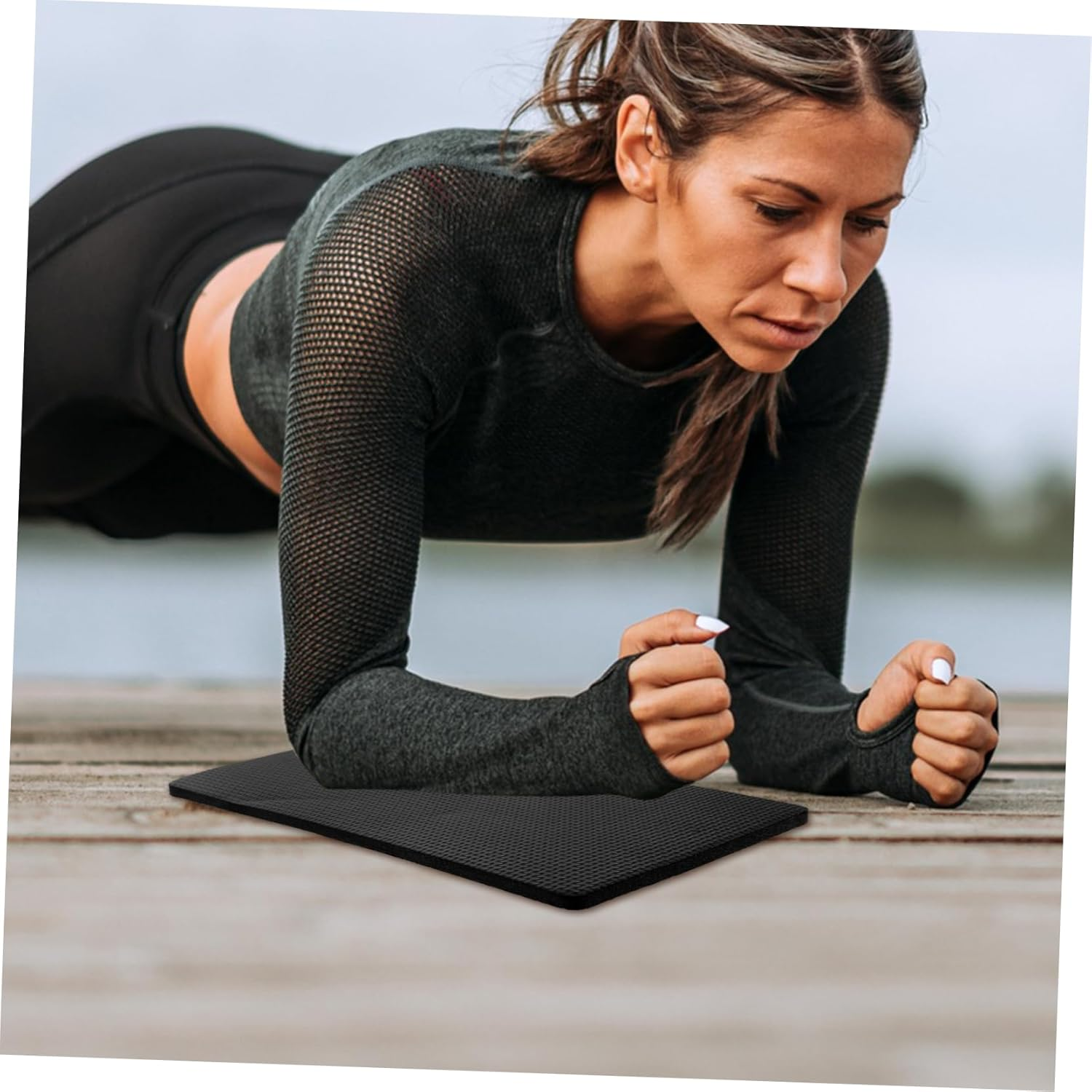 2Pcs Garden Kneeling Pads Cushion for Gardening and Yoga, Mini Portable Waterproof Knee Pads with Thickened Foam Support, Black Protective Mats for Outdoor Lawn Care