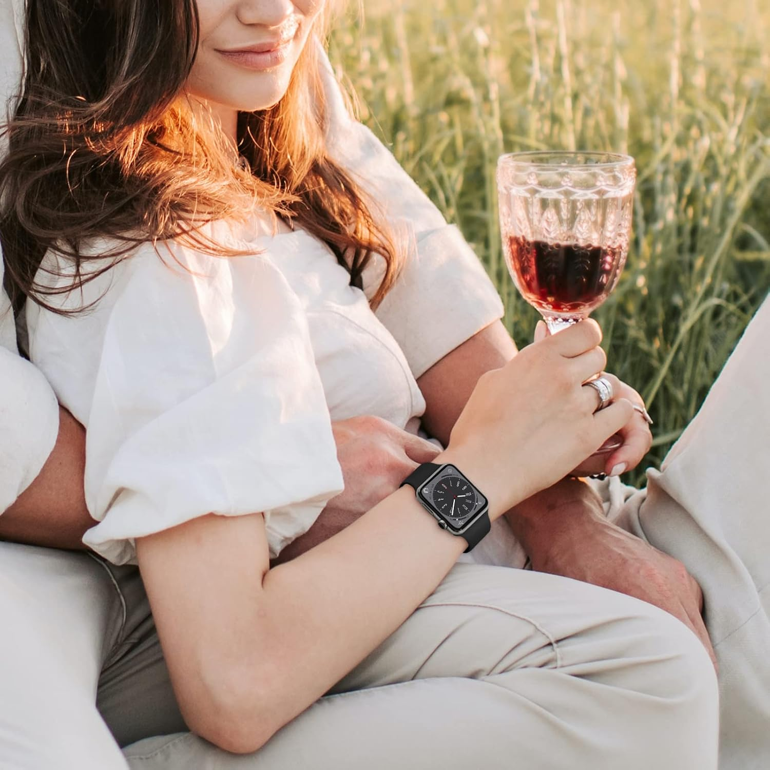 Sport Silicone Strap for Apple Watch Band 38Mm 40Mm 41Mm 42Mm 44Mm 45Mm 46Mm 49Mm Women, Butterfly Buckle Soft Waterproof Breathable Bracelets for Iwatch Ultra 3 SE 3 Series 11/10/9/8/7/6/5/4/3/2/1 image number 4