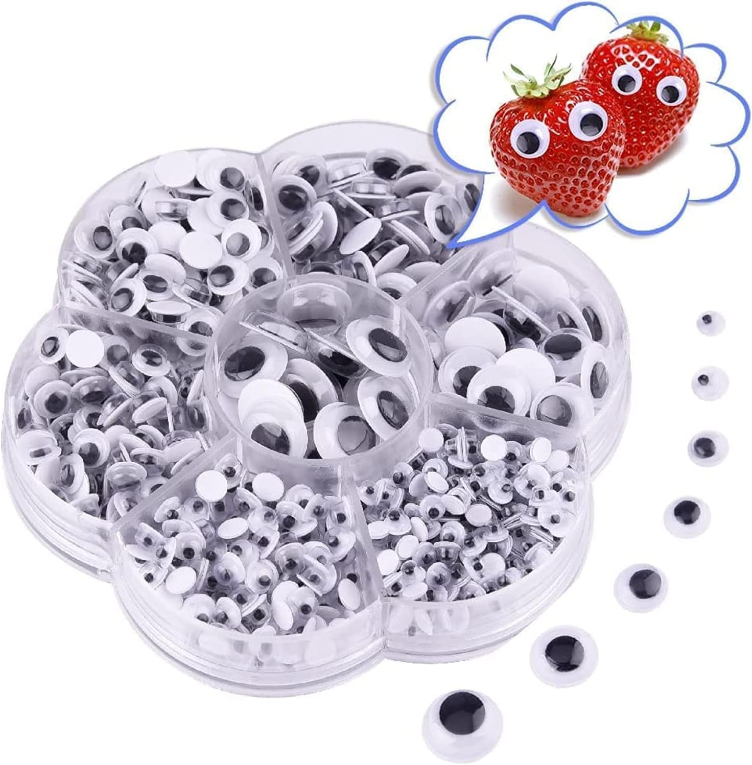 Googly Eyes Self-Adhesive, 700Pcs Wide Variety Assorted Size for Crafting, Sticky Wiggly Google Eye Stickers for DIY Craft Scrapbooking image number 2