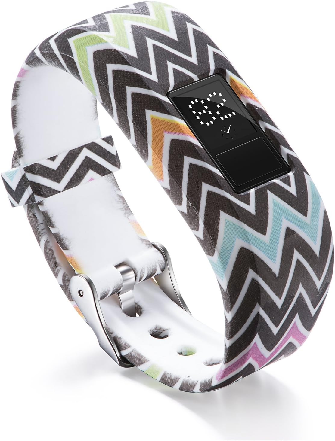 GTHY Compatible with Garmin Vivofit JR/JR 2/Vivofit 3 Bands Repacement,For Kids Boys Girls,Soft Silicone Pattern Adjustable Straps,Wristbands,Watch Band,With Secure Metal Clasp,Lagre&Small