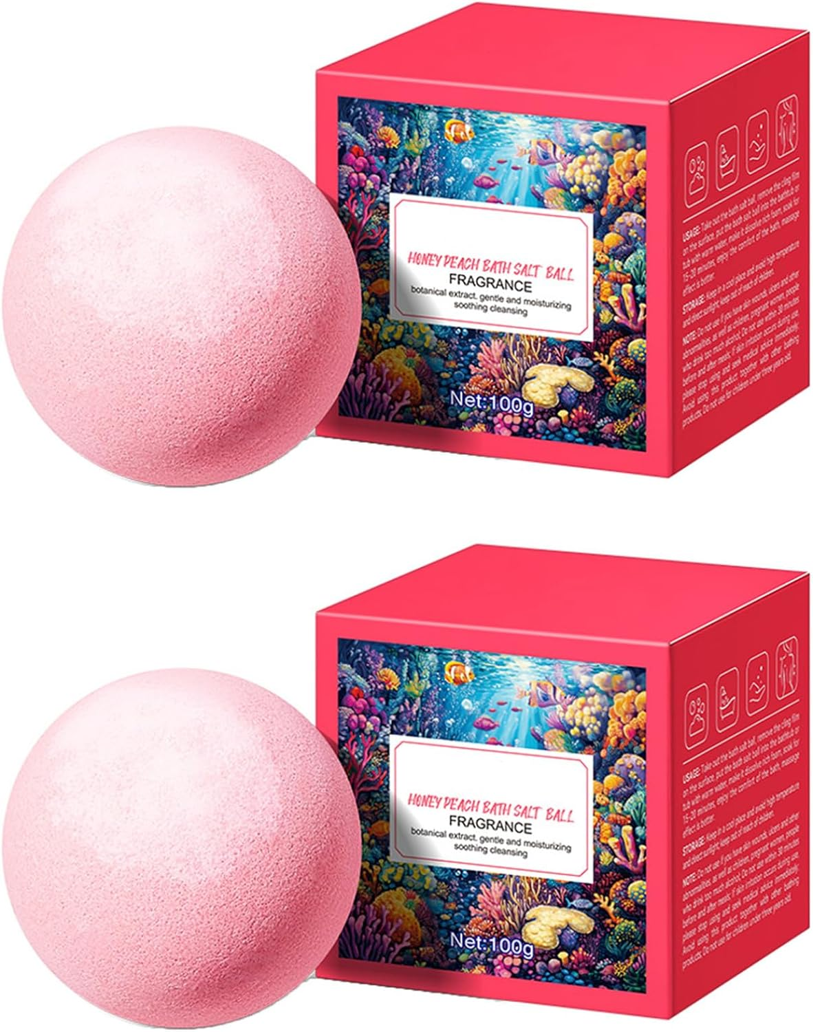 Jugaoge 2-Pack Bath Fizzies with Fruit Essence, Moisturizing Bath Bombs for Soft Skin Lavender One Size - Lavender image number 3