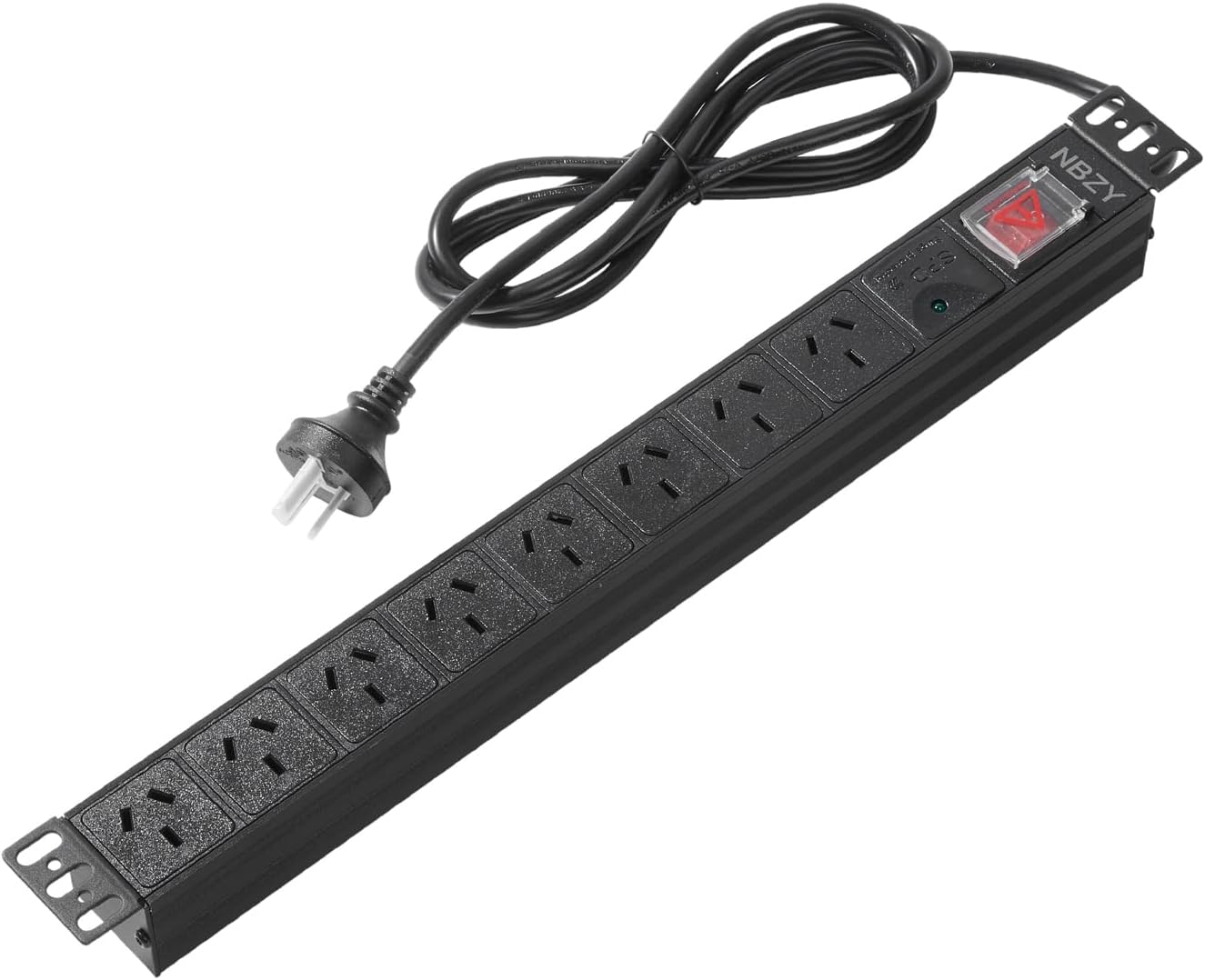 19" 1U Rack Mount PDU with Surge Power Strips 8 Way 10A 6FT Wall Mount Outlet Power Strip Heavy Duty, Power Distribution Unit for Cabinet image number 3