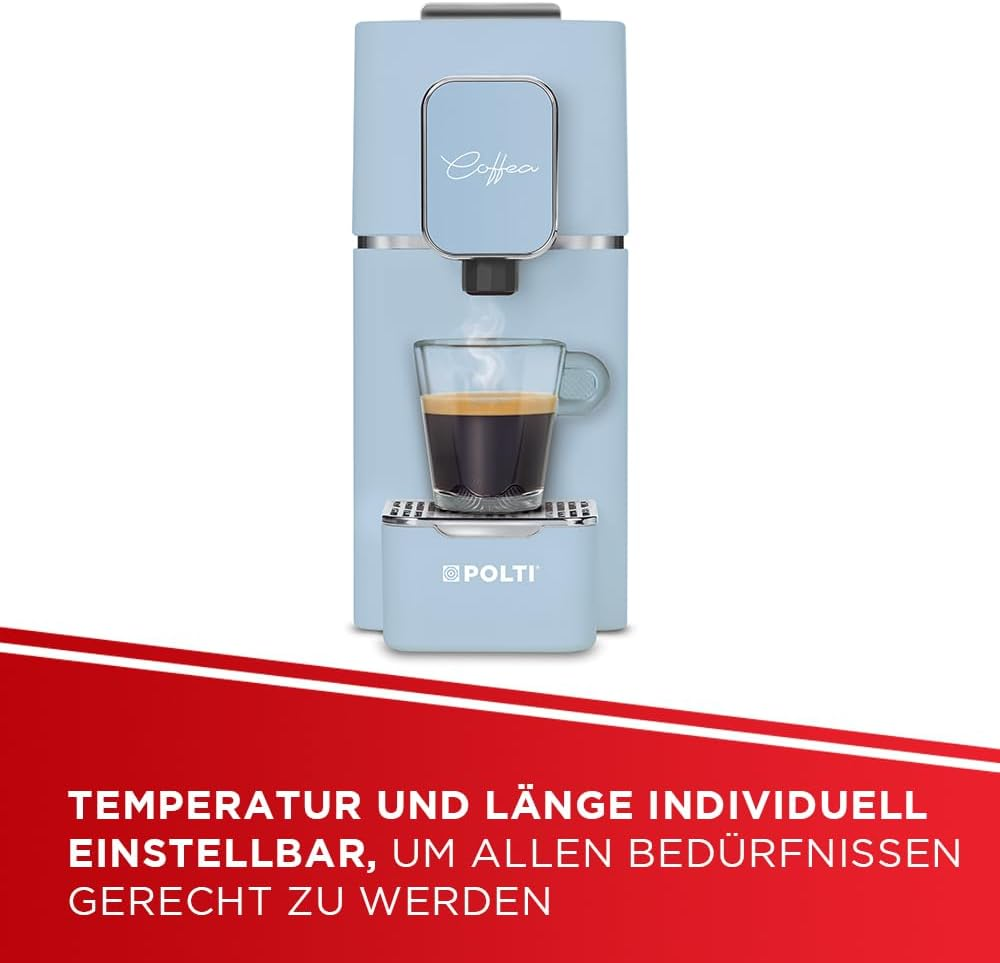 Polti Coffea S15LB, Espresso Coffee Machine, Compatible with E.S.E. 44 Mm Pods, 0.85 L Tank, Pump Pressure 19 Bars, Light Blue - Cream image number 3