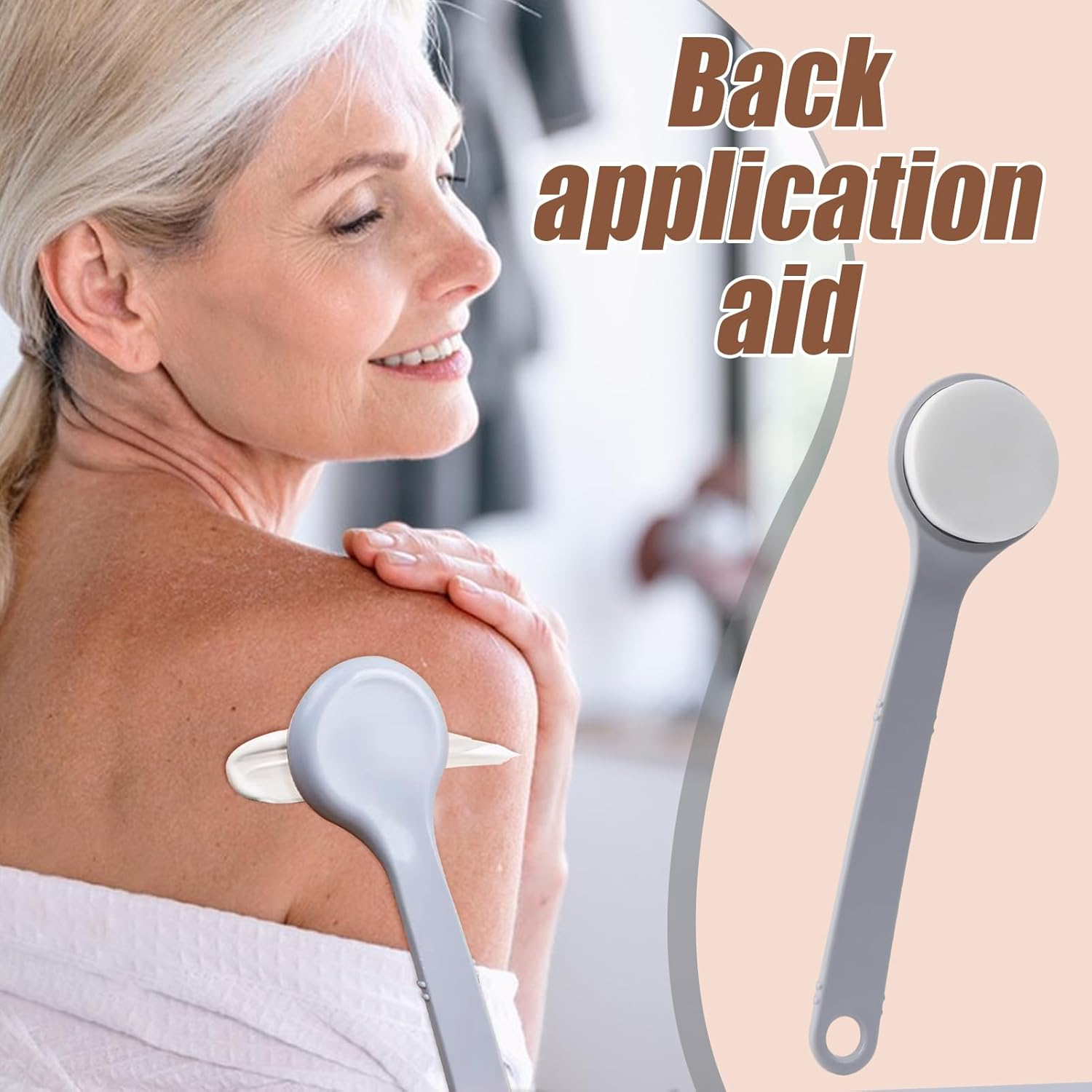 Back Lotion Applicator | Long Handle Back Applicator for Ointment,Extended Handle Ointment Apply Aid for Medicine Moisturizing Oils image number 1