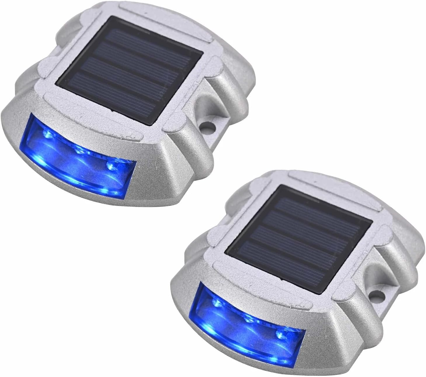 Driveway Solar Lights,Waterproof Outdoor Road Steps Deck Pathway Lights,White 2 PCS