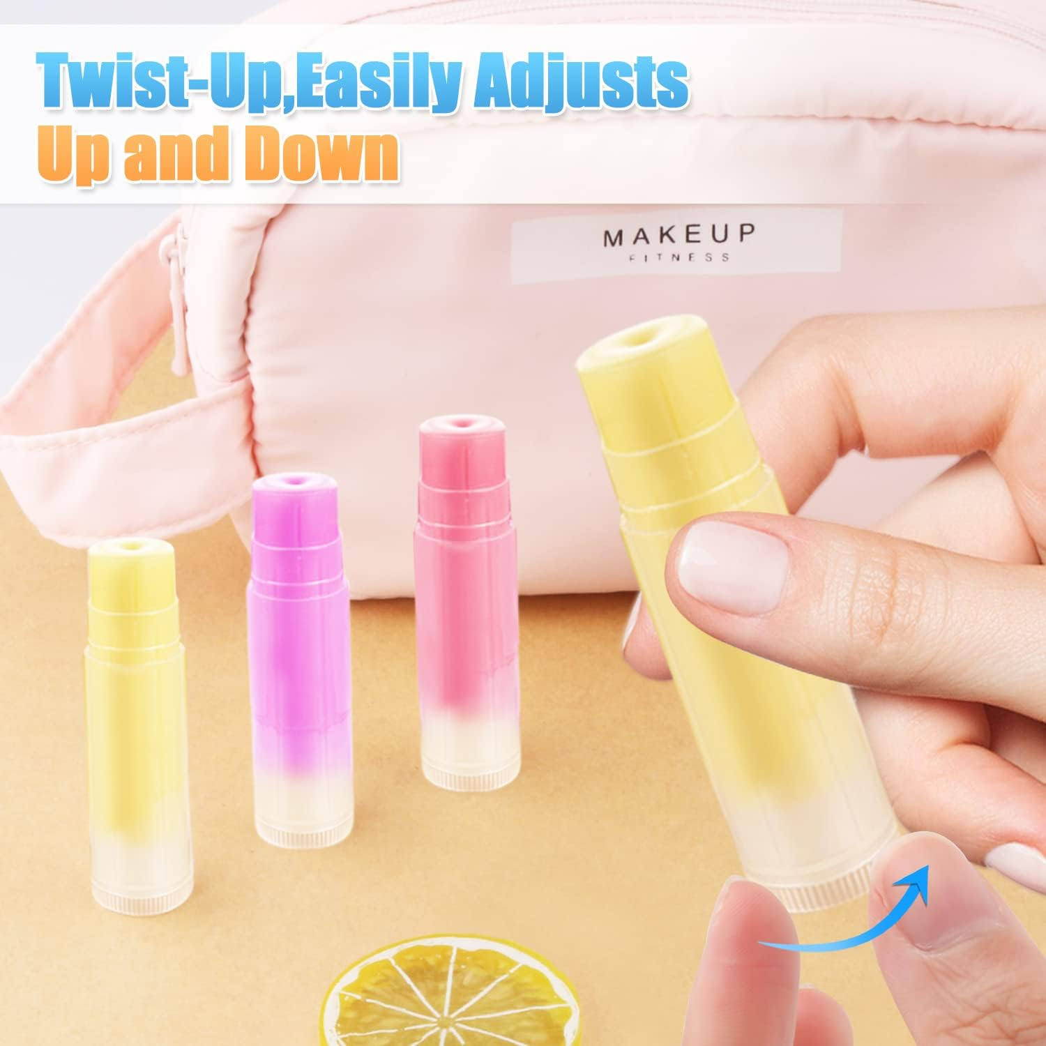 50 Pcs 5.5G Twist-Up Lip Balm Tubes,Empty Plastic Lip Gloss Balm Containers Rotatable Deodorant Containers for DIY Homemade Lipsticks, Chapsticks and Homemade Solid Perfume,Clear