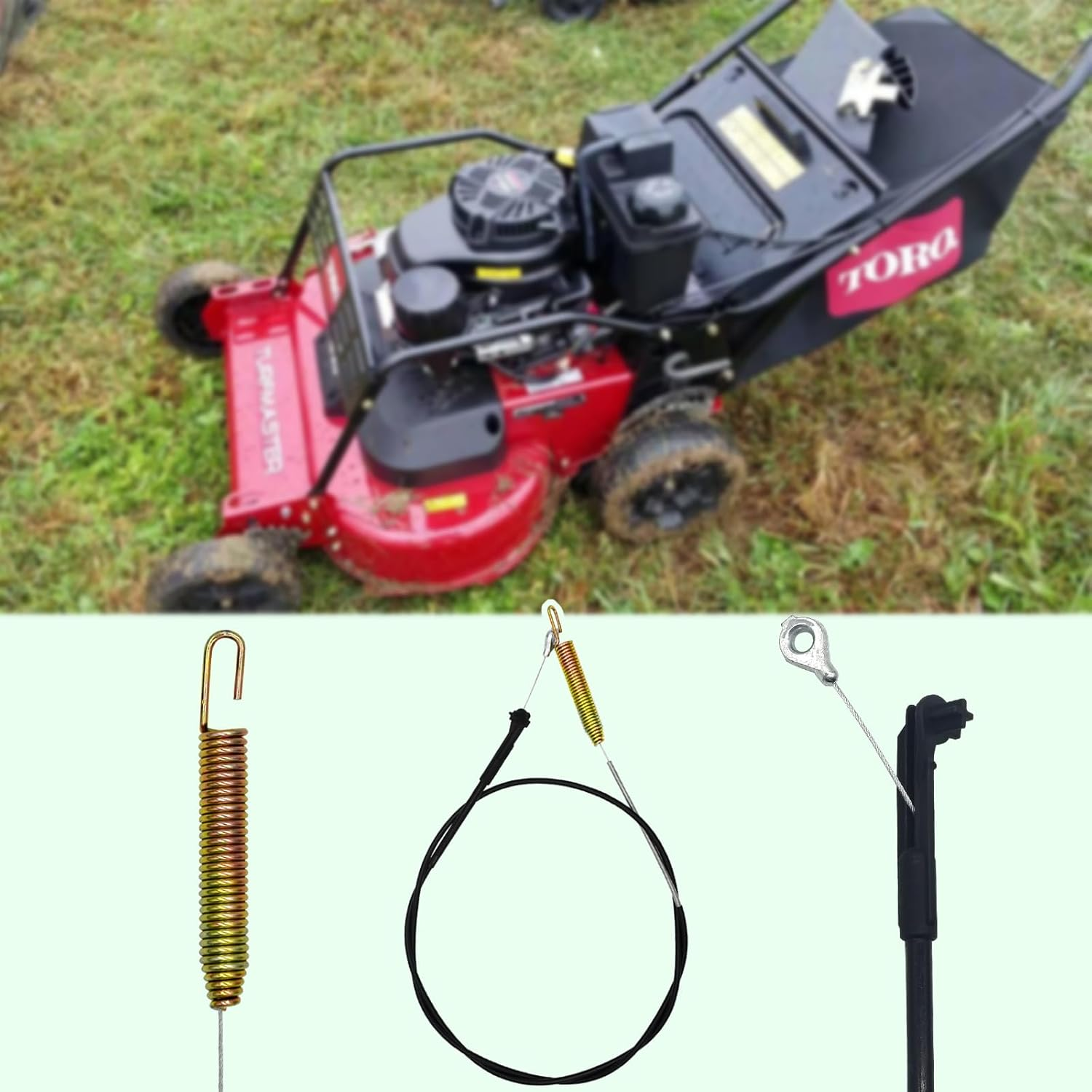 Sousery Brake Cable 133-1998 Compatible with Toro Timemaster Lawnmower Blade Brake Cable,Replaces 133-1998 20976 20978 21200 21810 21811 21199 21199HD image number 6